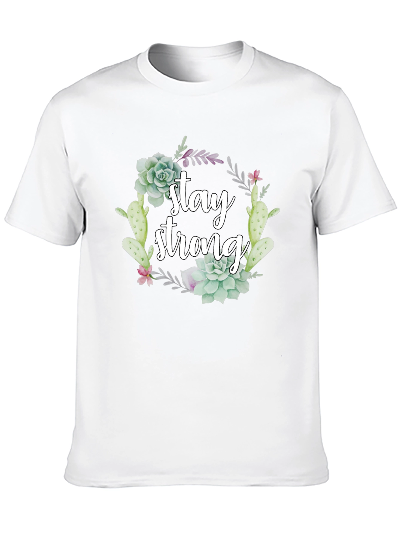 Stay Strong Succulent T-Shirt - Black