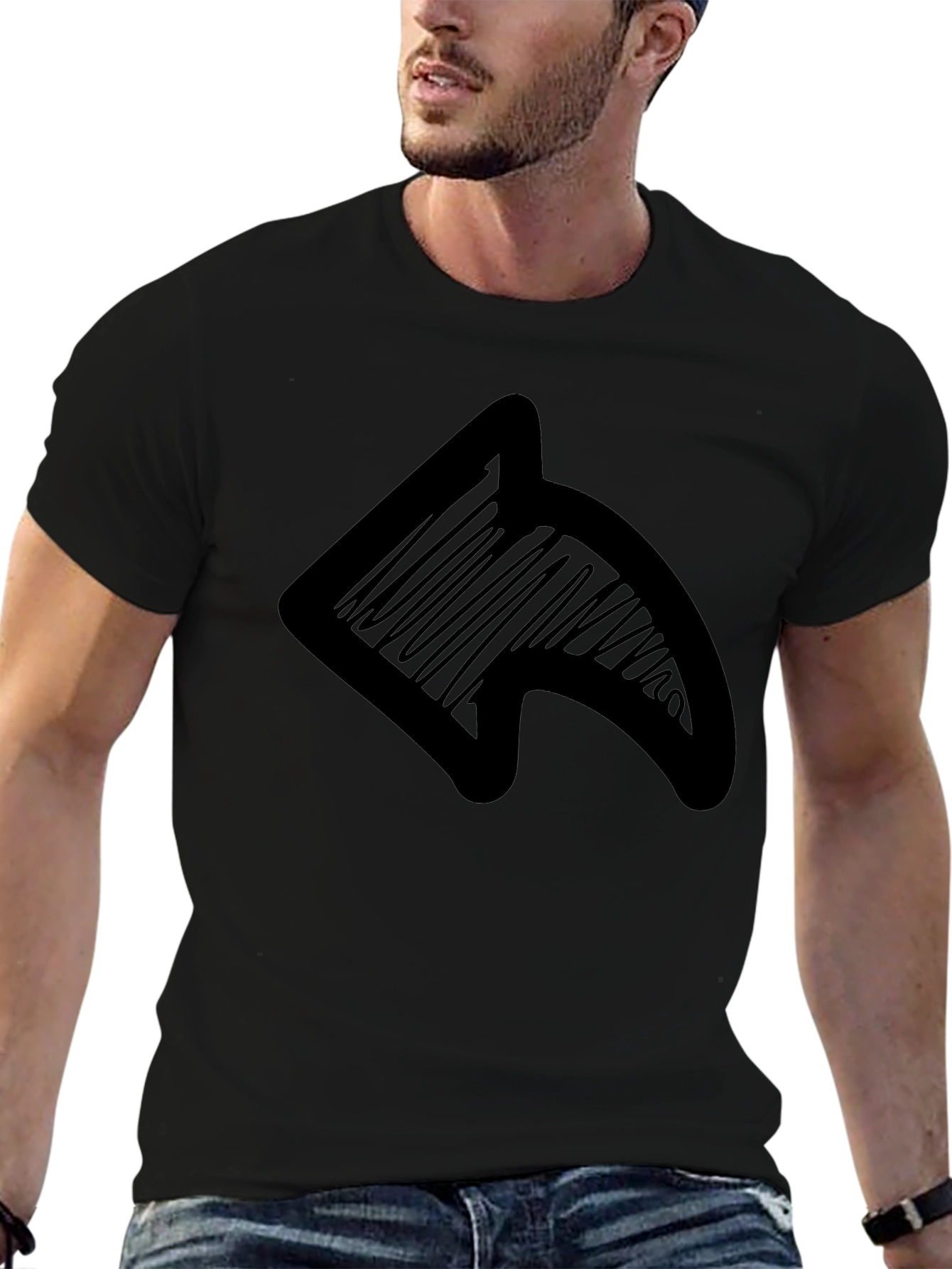 Share Icon Graphic Black T-Shirt