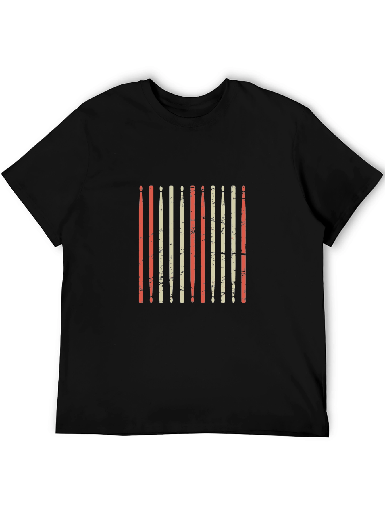 Retro Drum Sticks Graphic Tee - Black