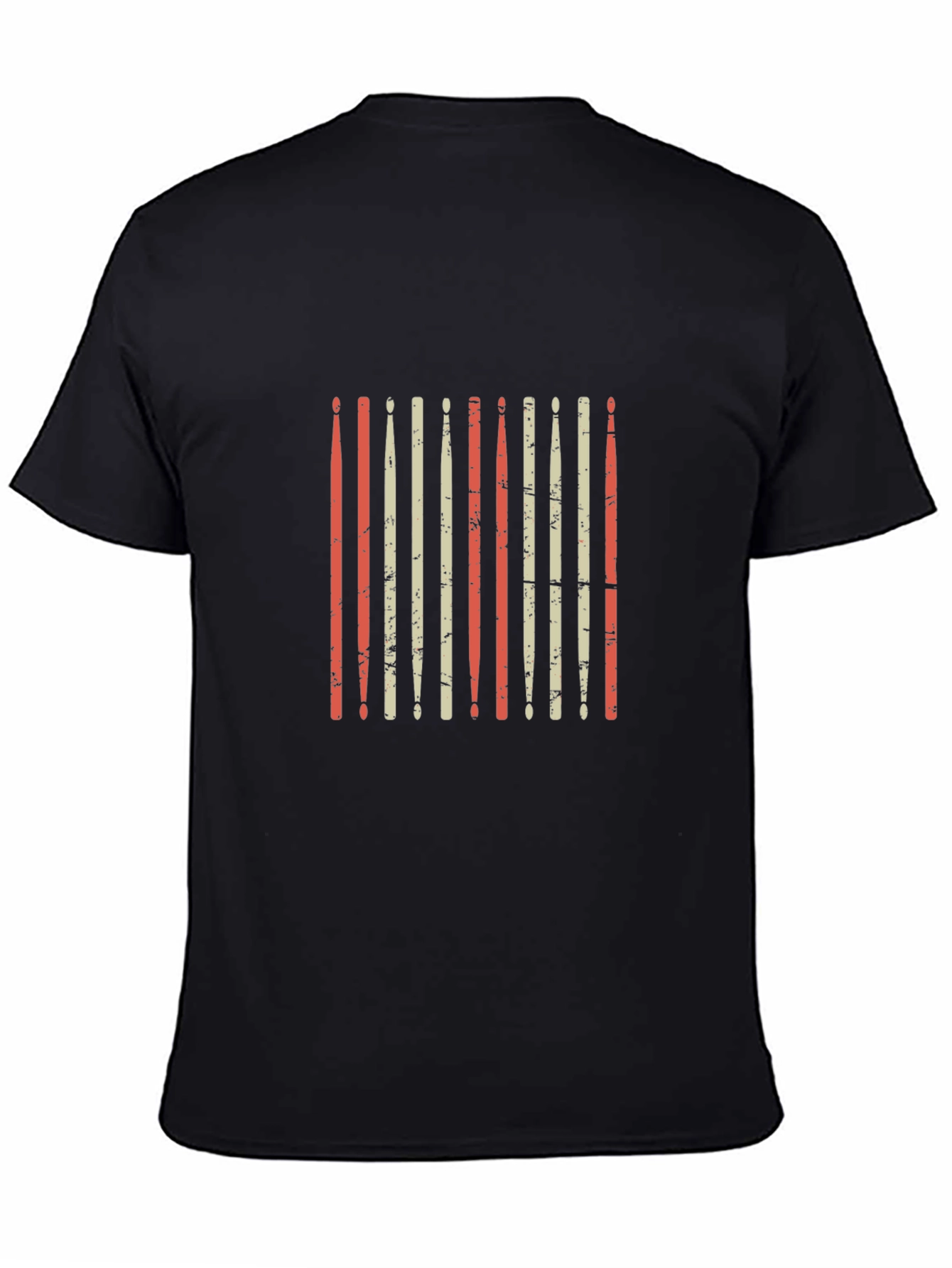 Retro Drum Sticks Graphic Tee - Black