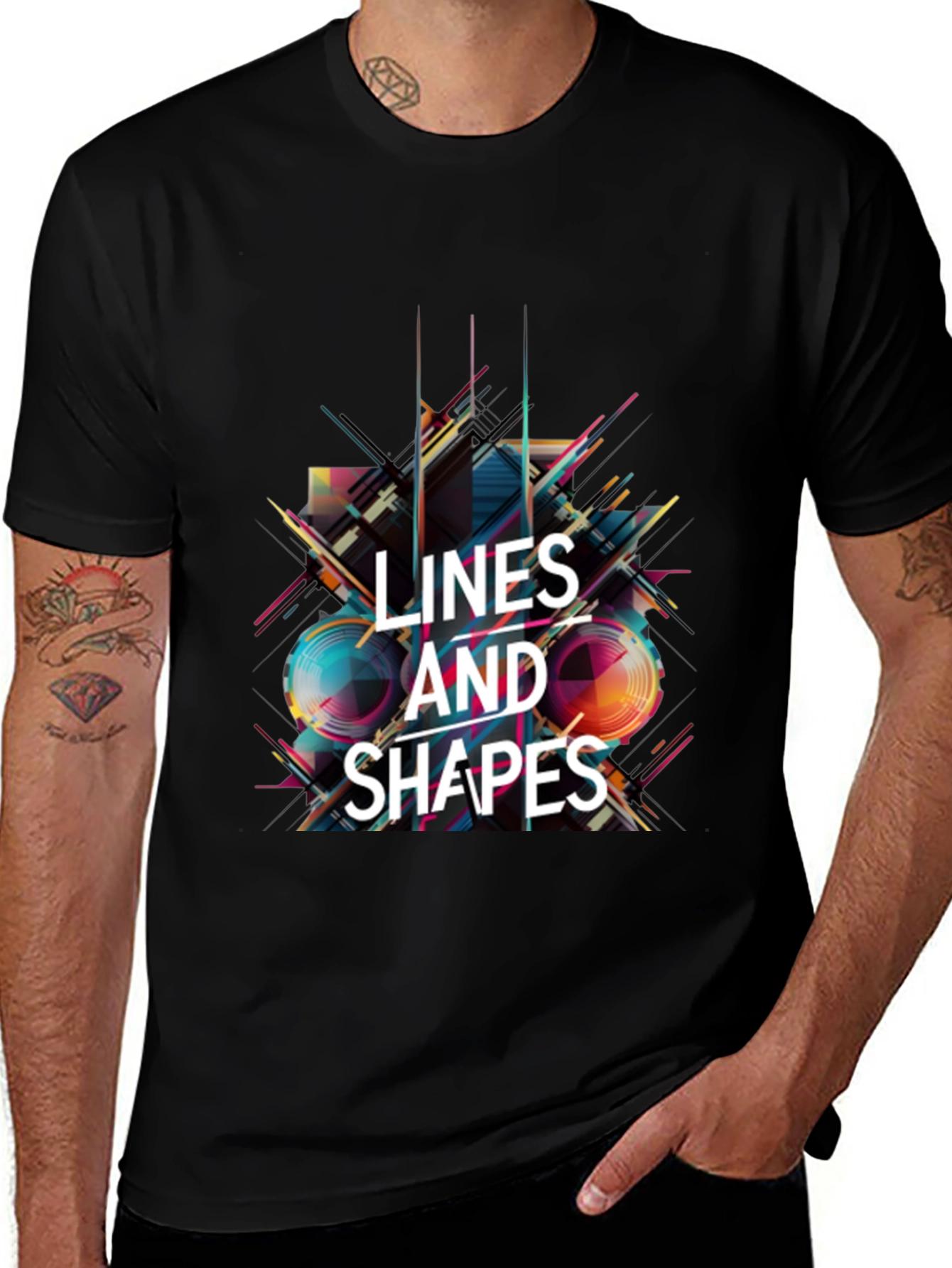 Lines and Shapes Graphic Tee - Modern Abstract Design