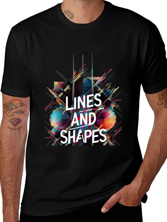 Lines and Shapes Graphic Tee - Modern Abstract Design
