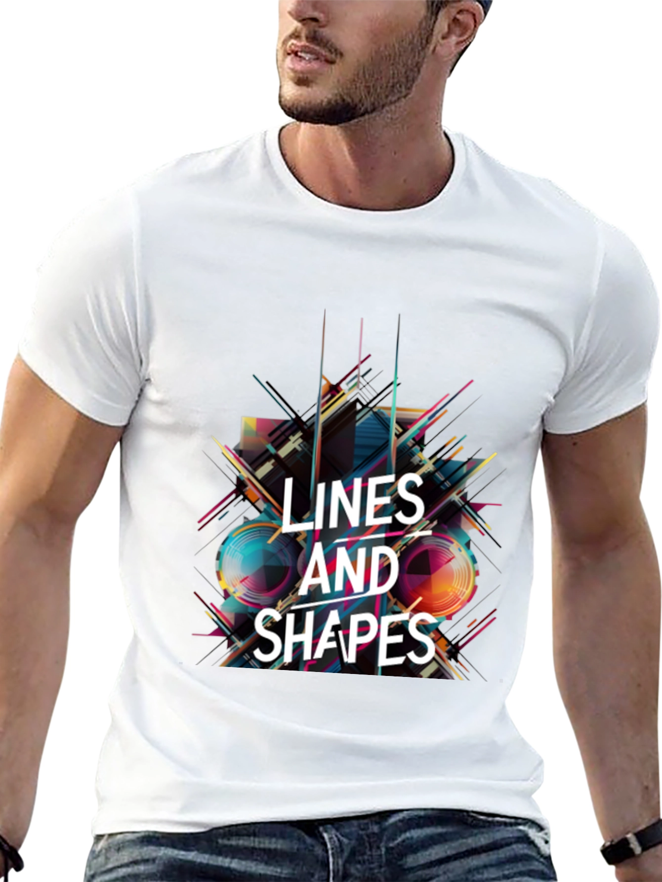 Lines and Shapes Graphic Tee - Modern Abstract Design