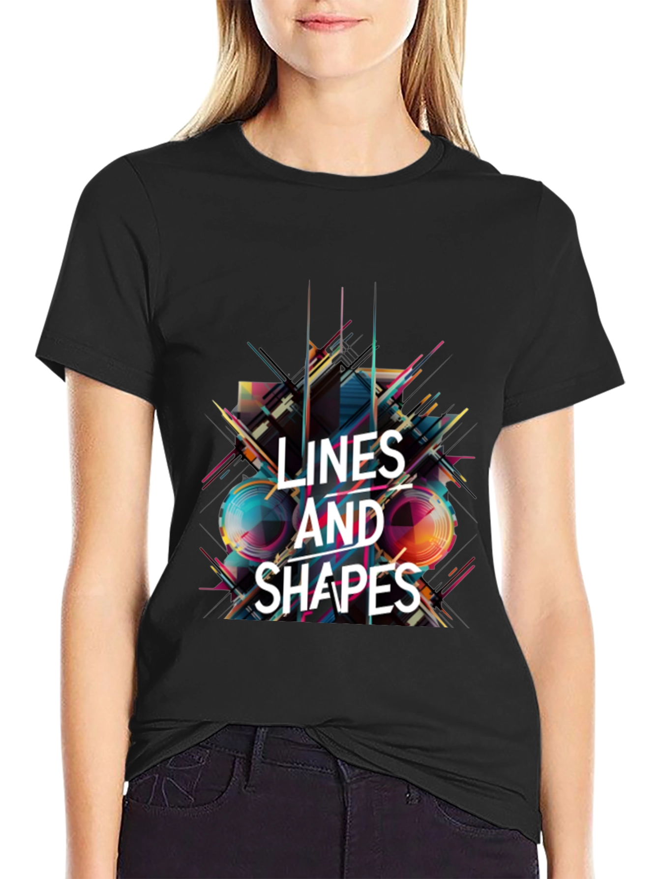 Lines and Shapes Graphic Tee - Modern Abstract Design