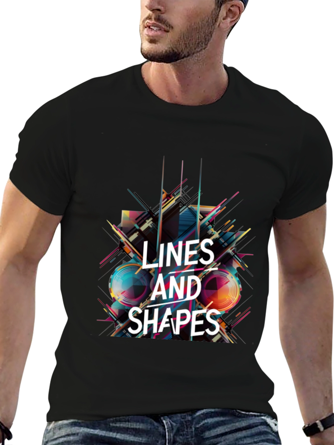 Lines and Shapes Graphic Tee - Modern Abstract Design