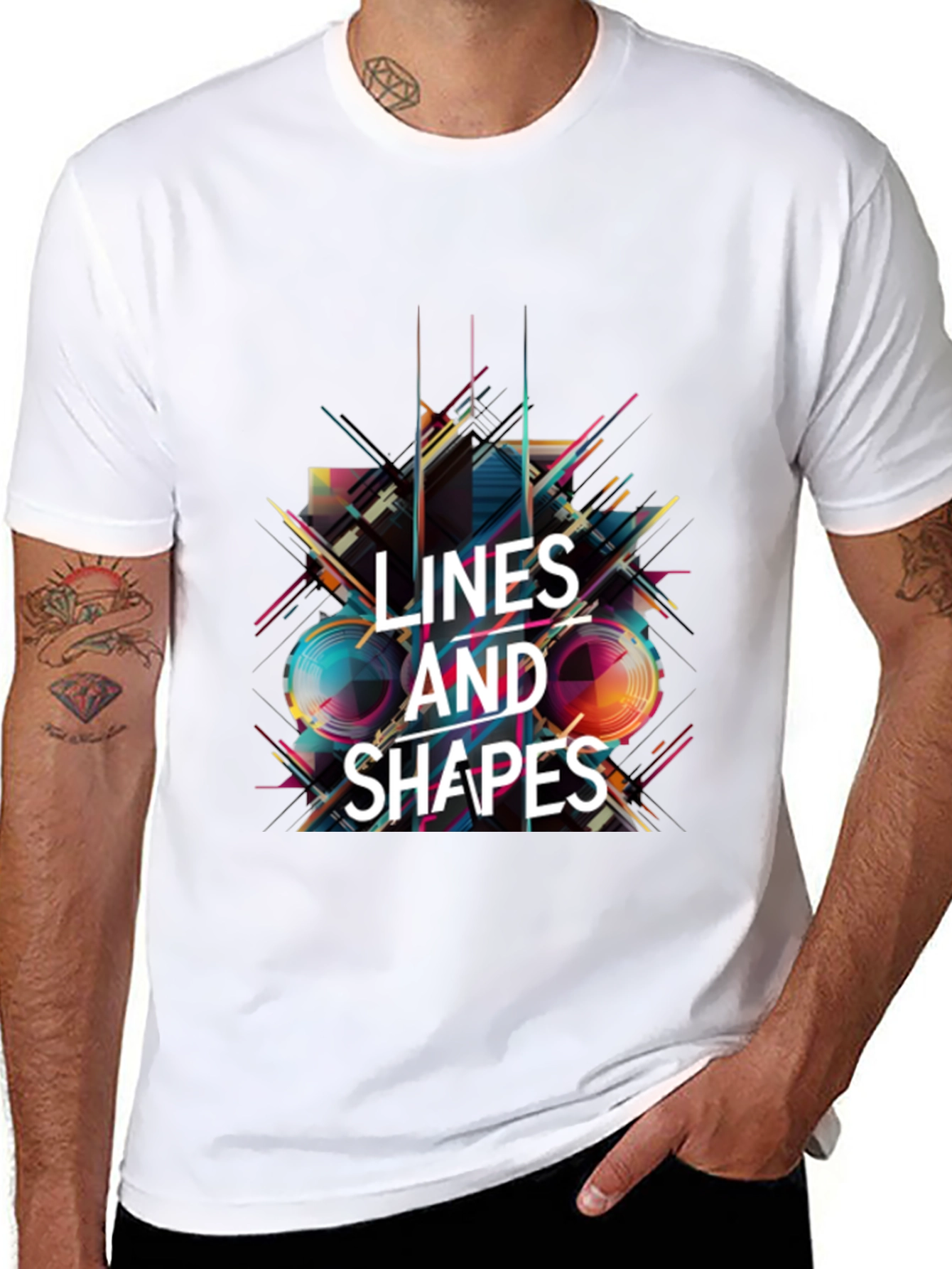 Lines and Shapes Graphic Tee - Modern Abstract Design
