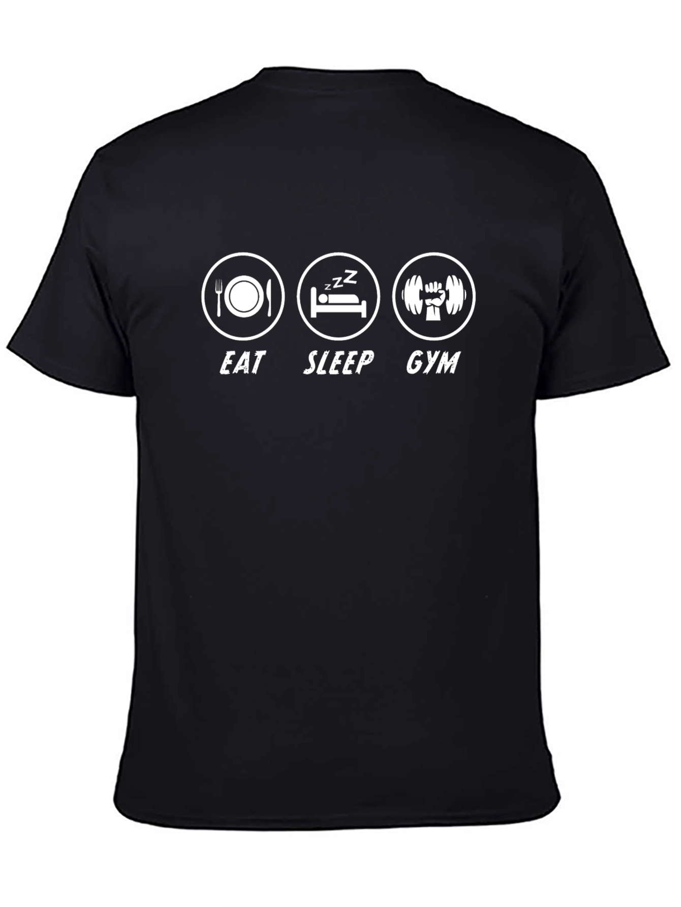 Eat Sleep Gym Black Graphic T-Shirt