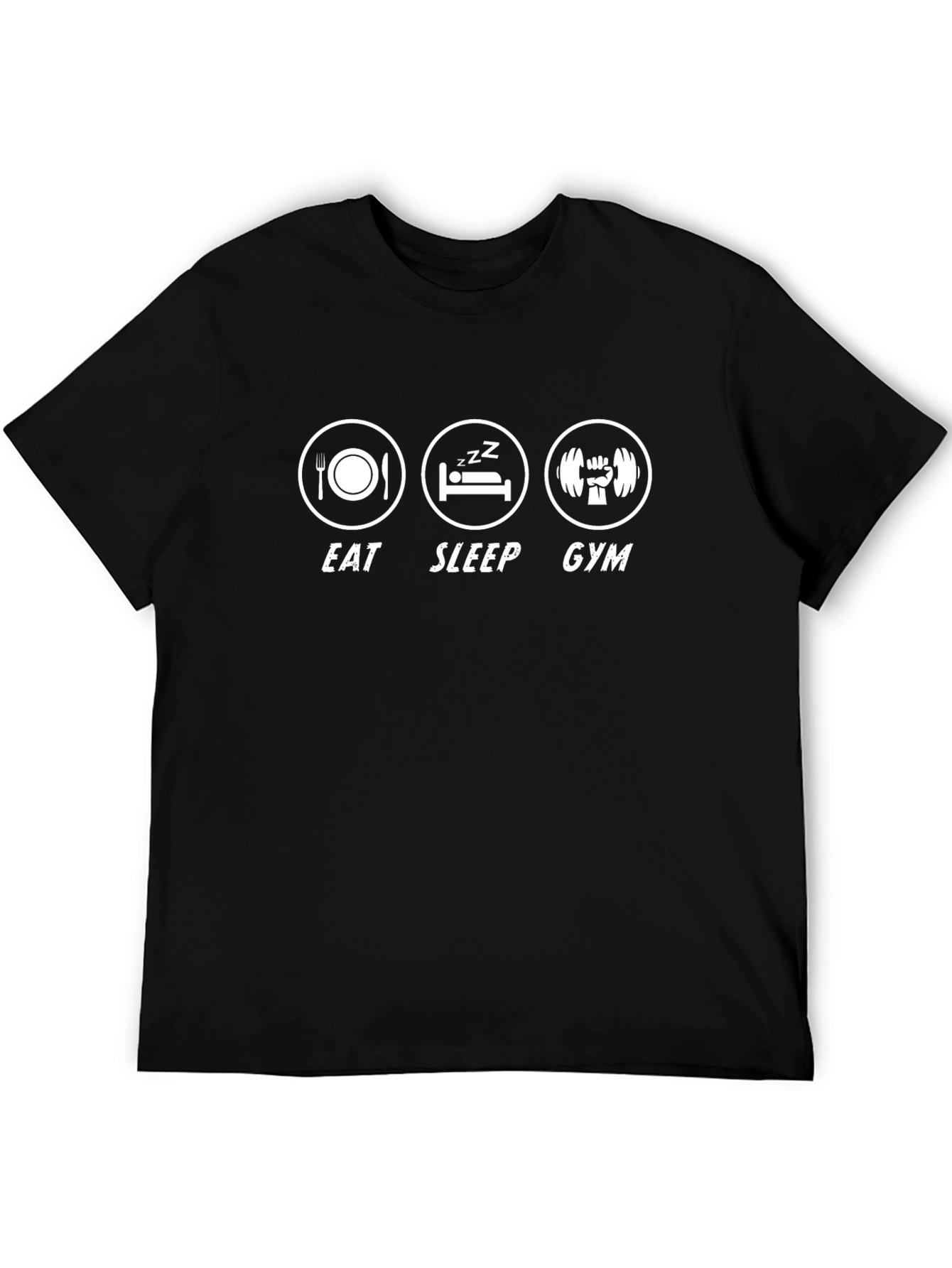 Eat Sleep Gym Black Graphic T-Shirt