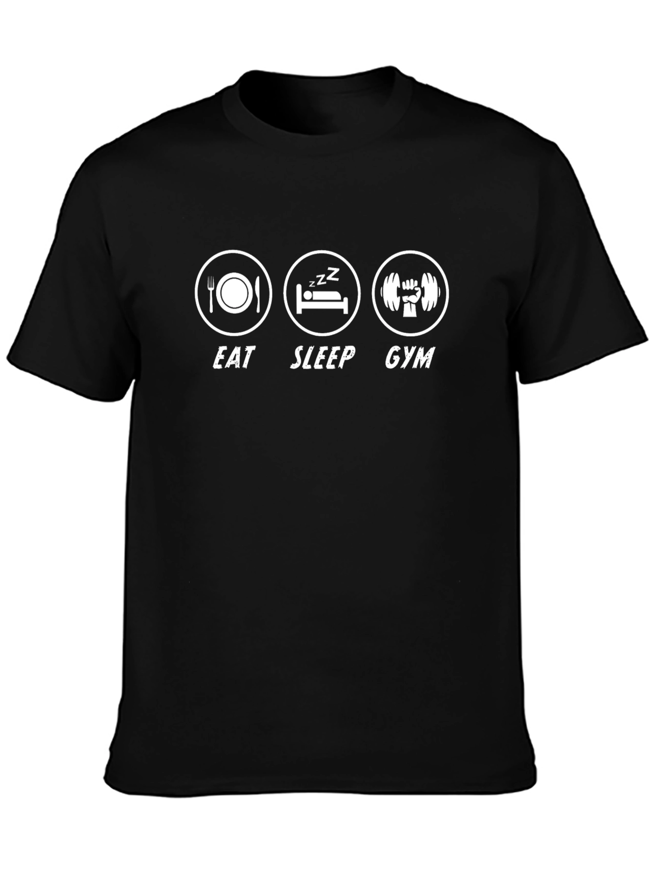 Eat Sleep Gym Black Graphic T-Shirt