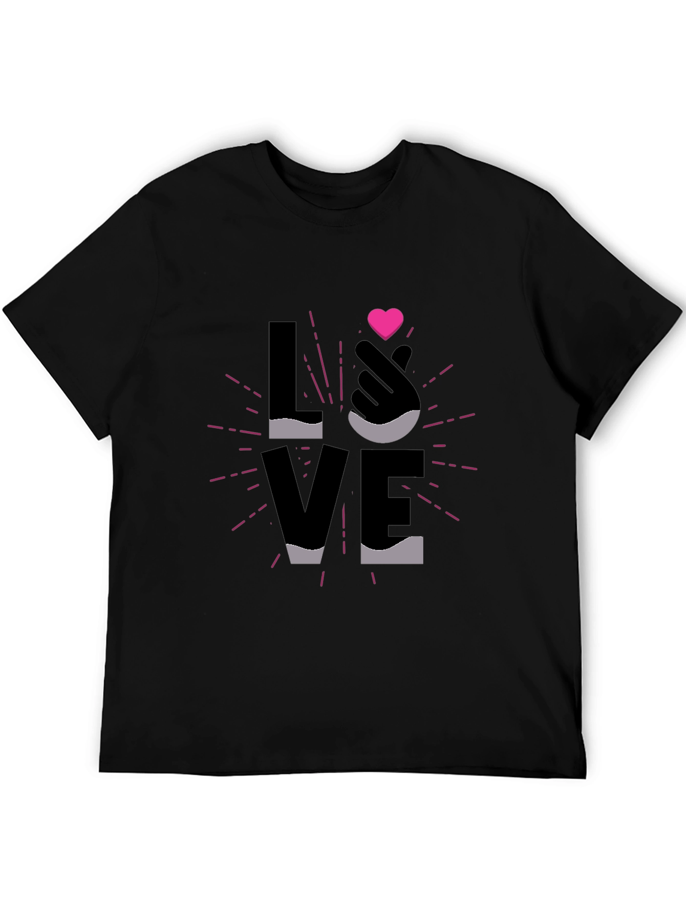 LOVE Heart Graphic Black T-Shirt