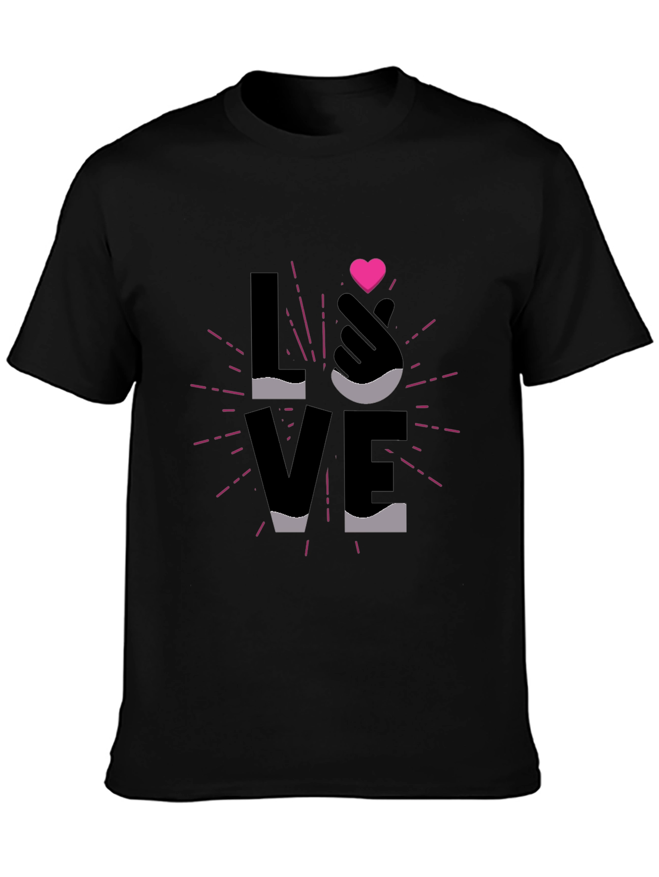 LOVE Heart Graphic Black T-Shirt