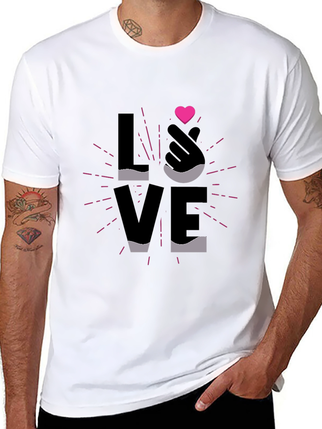 LOVE Heart Graphic Black T-Shirt