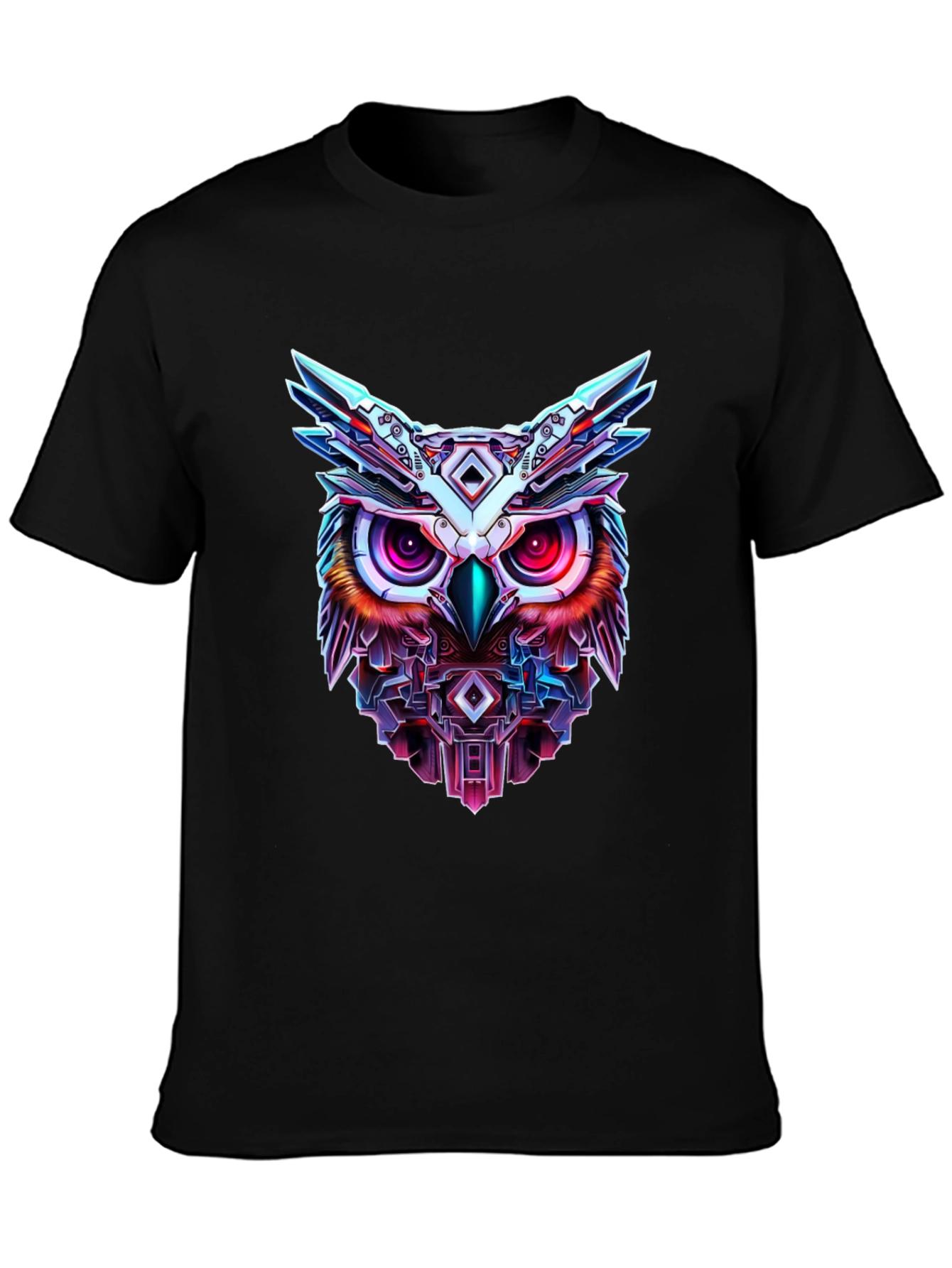 Cyberpunk Owl Graphic T-Shirt - Unique Design