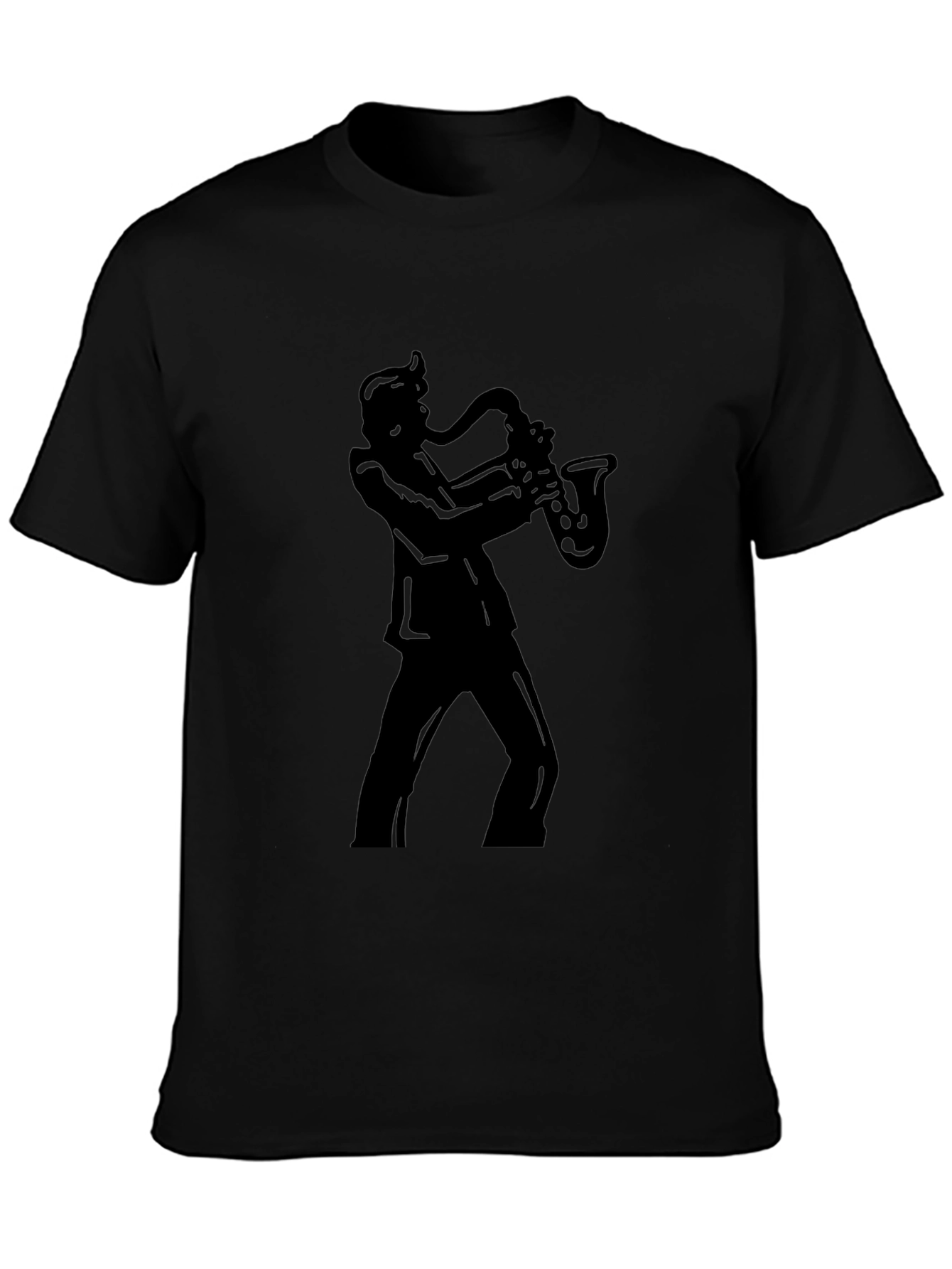 Saxophone Player Black Graphic Tee