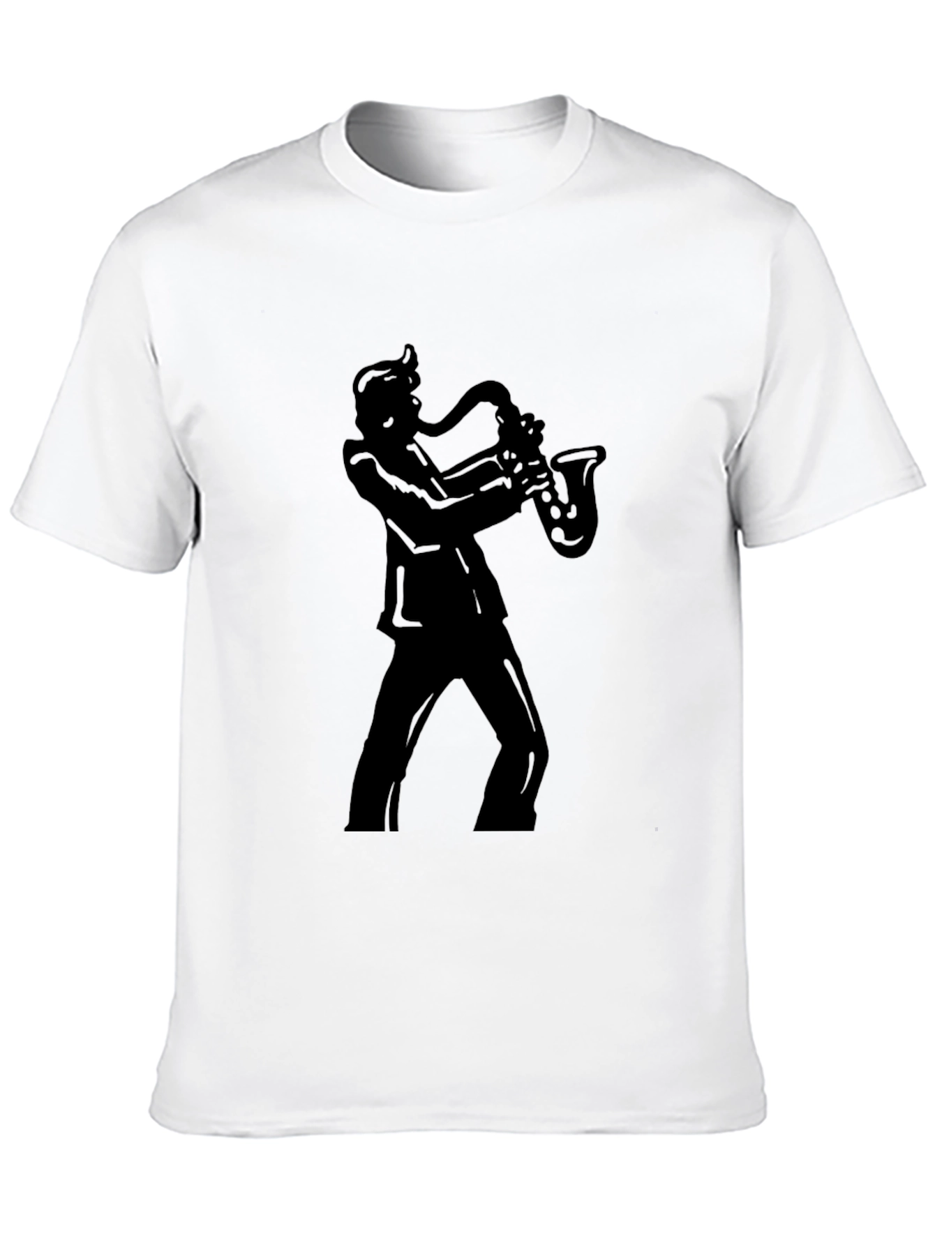 Saxophone Player Black Graphic Tee