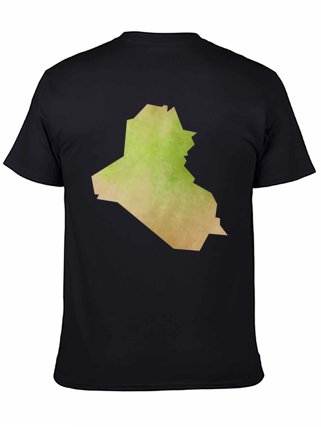 Iraq Map Graphic Tee - Black Casual T-Shirt