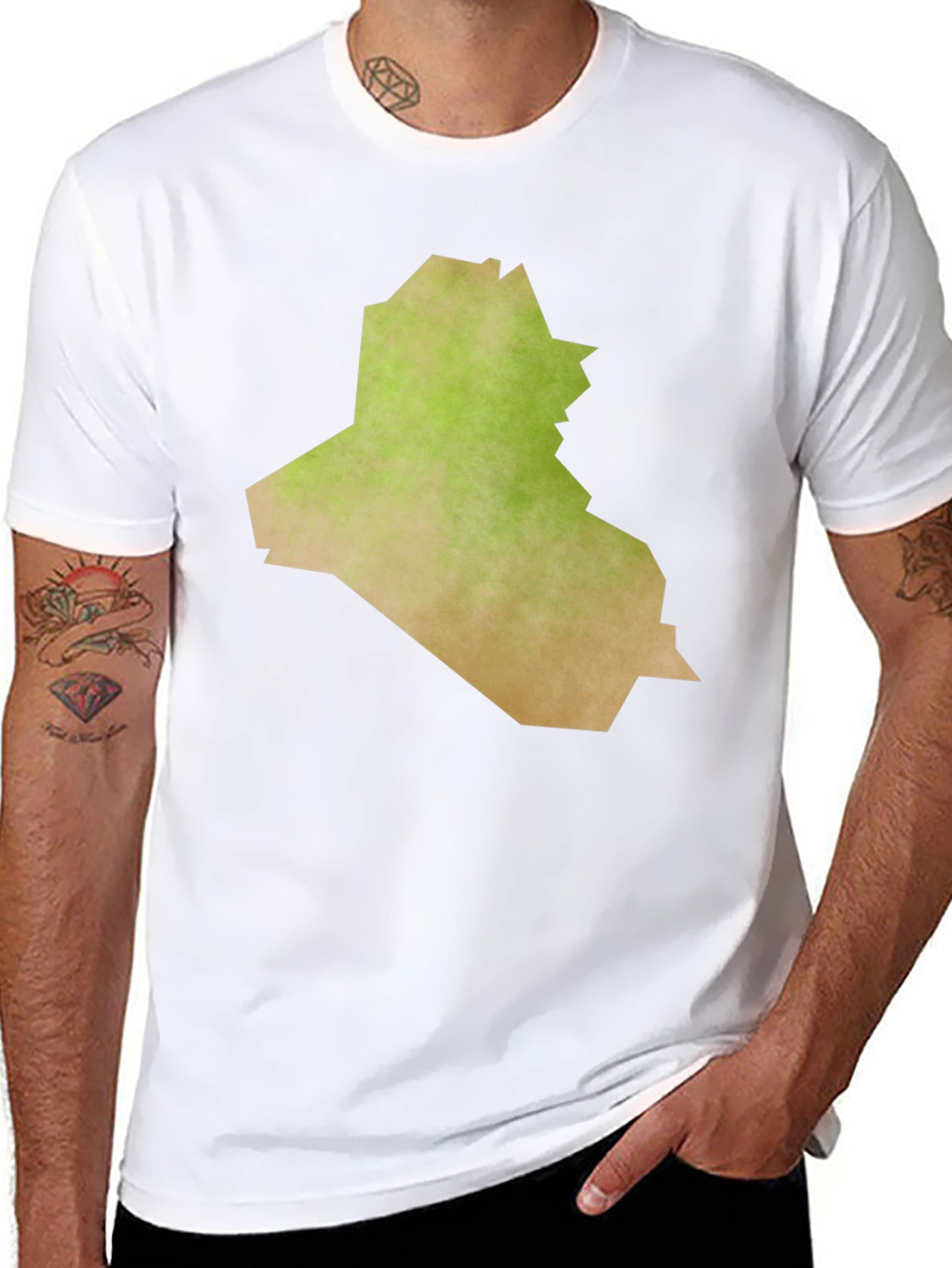 Iraq Map Graphic Tee - Black Casual T-Shirt
