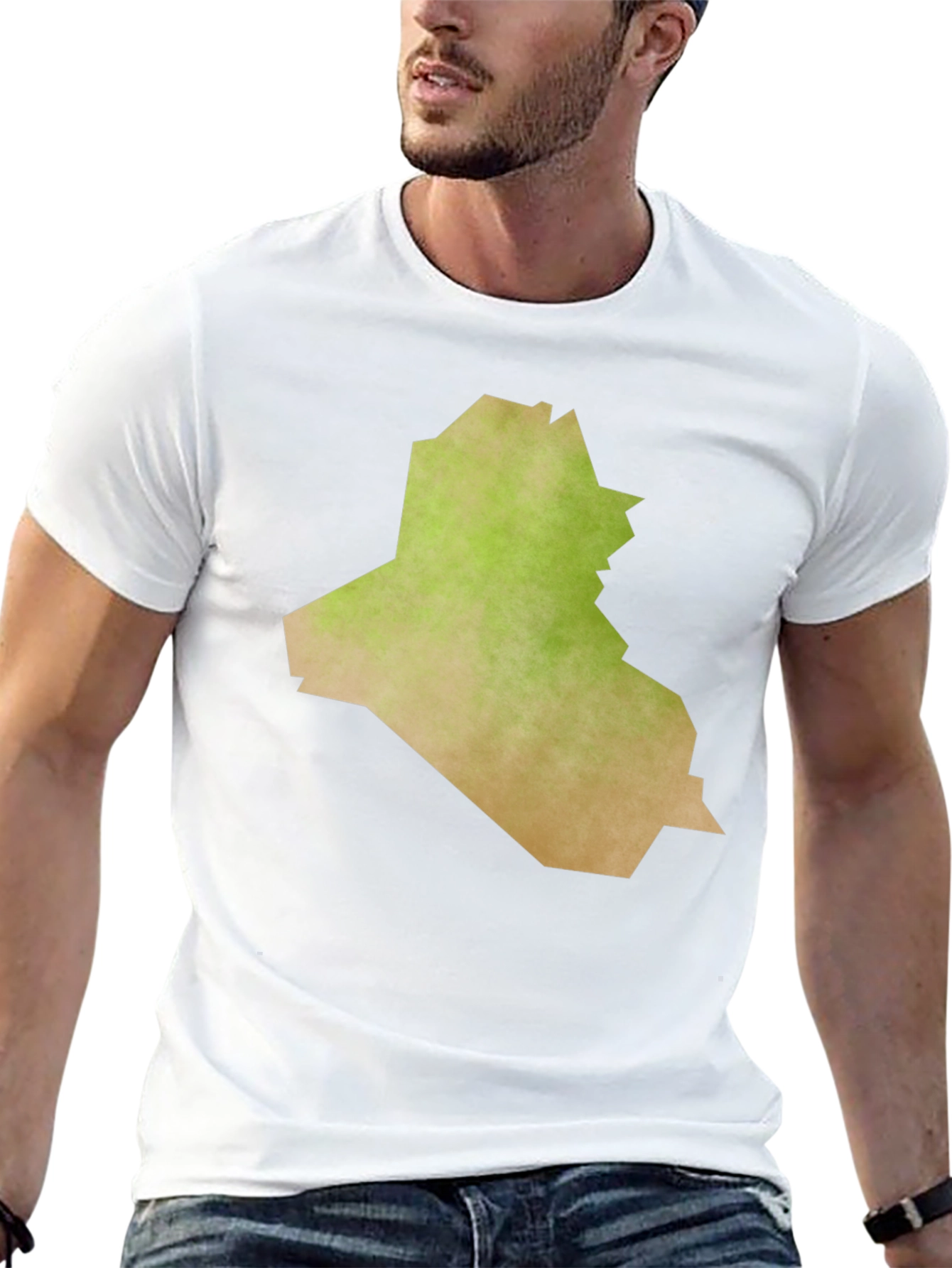 Iraq Map Graphic Tee - Black Casual T-Shirt