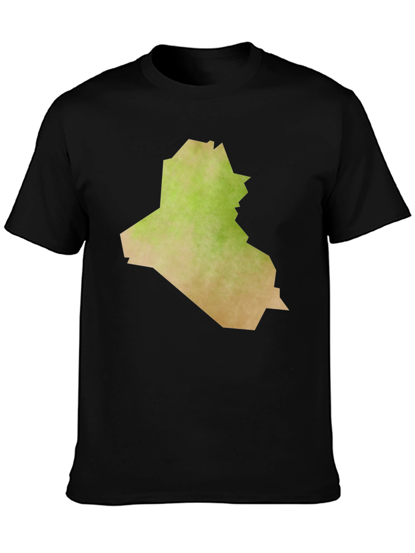 Iraq Map Graphic Tee - Black Casual T-Shirt
