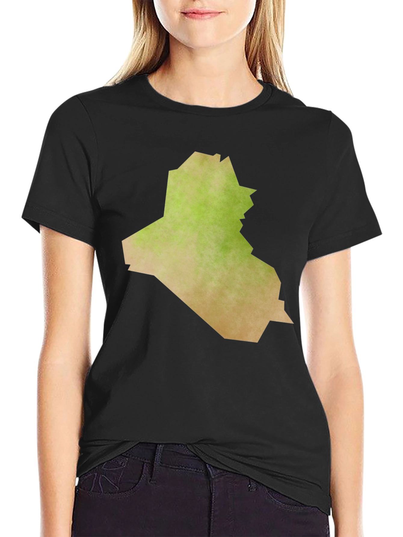Iraq Map Graphic Tee - Black Casual T-Shirt