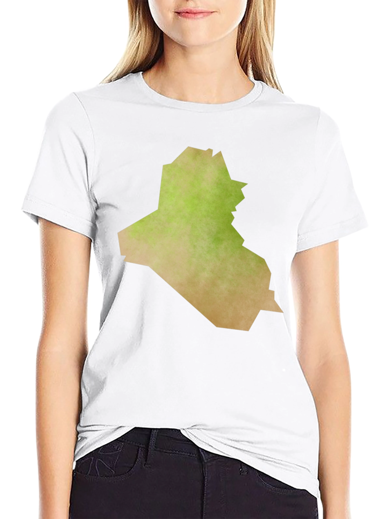 Iraq Map Graphic Tee - Black Casual T-Shirt