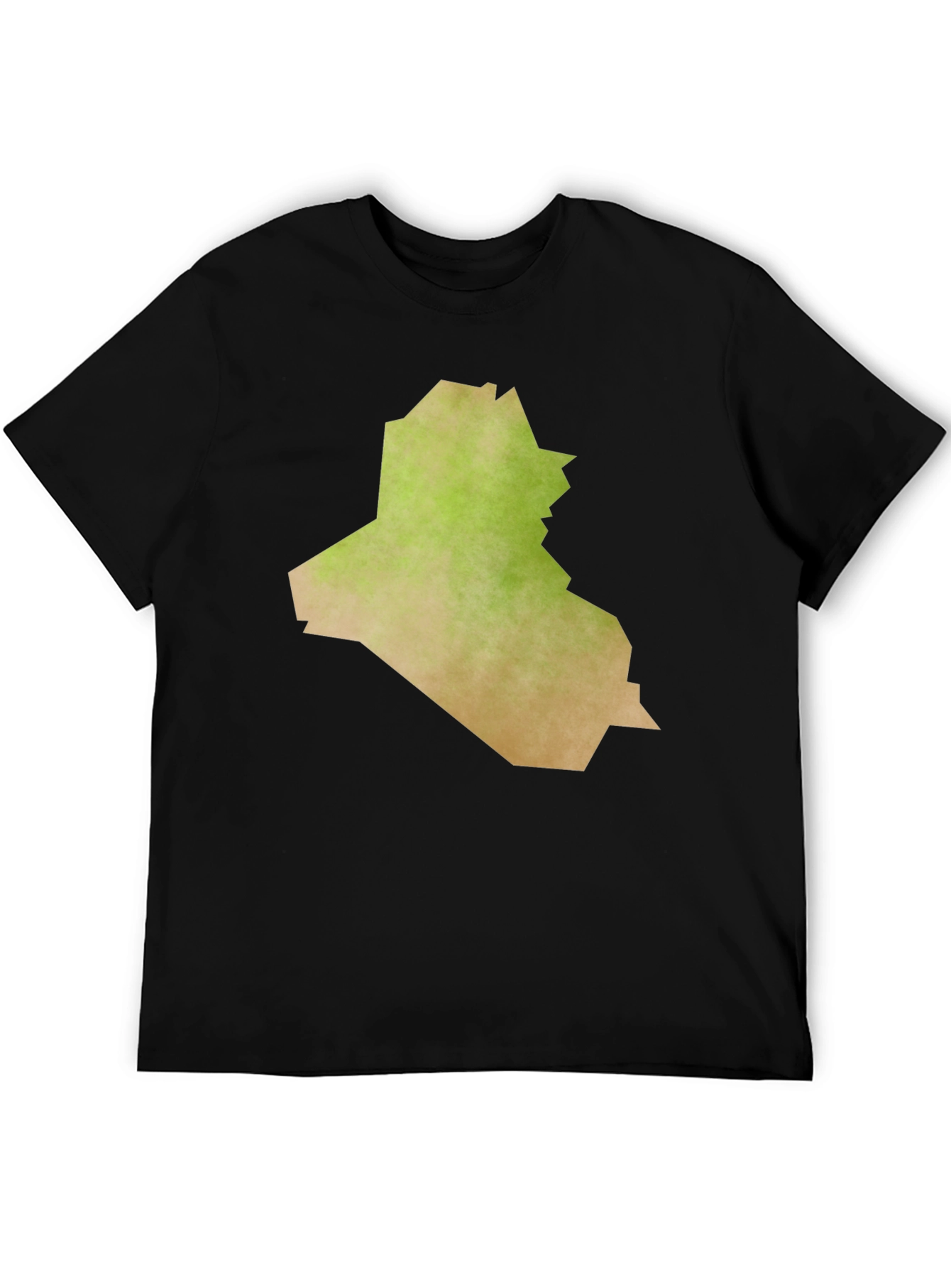 Iraq Map Graphic Tee - Black Casual T-Shirt