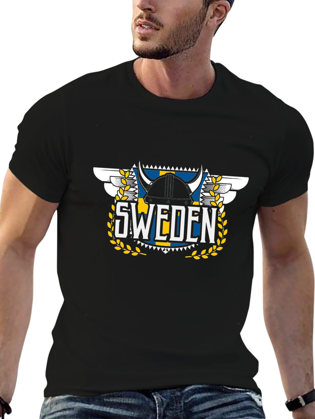 Sweden Viking Helmet Graphic T-Shirt