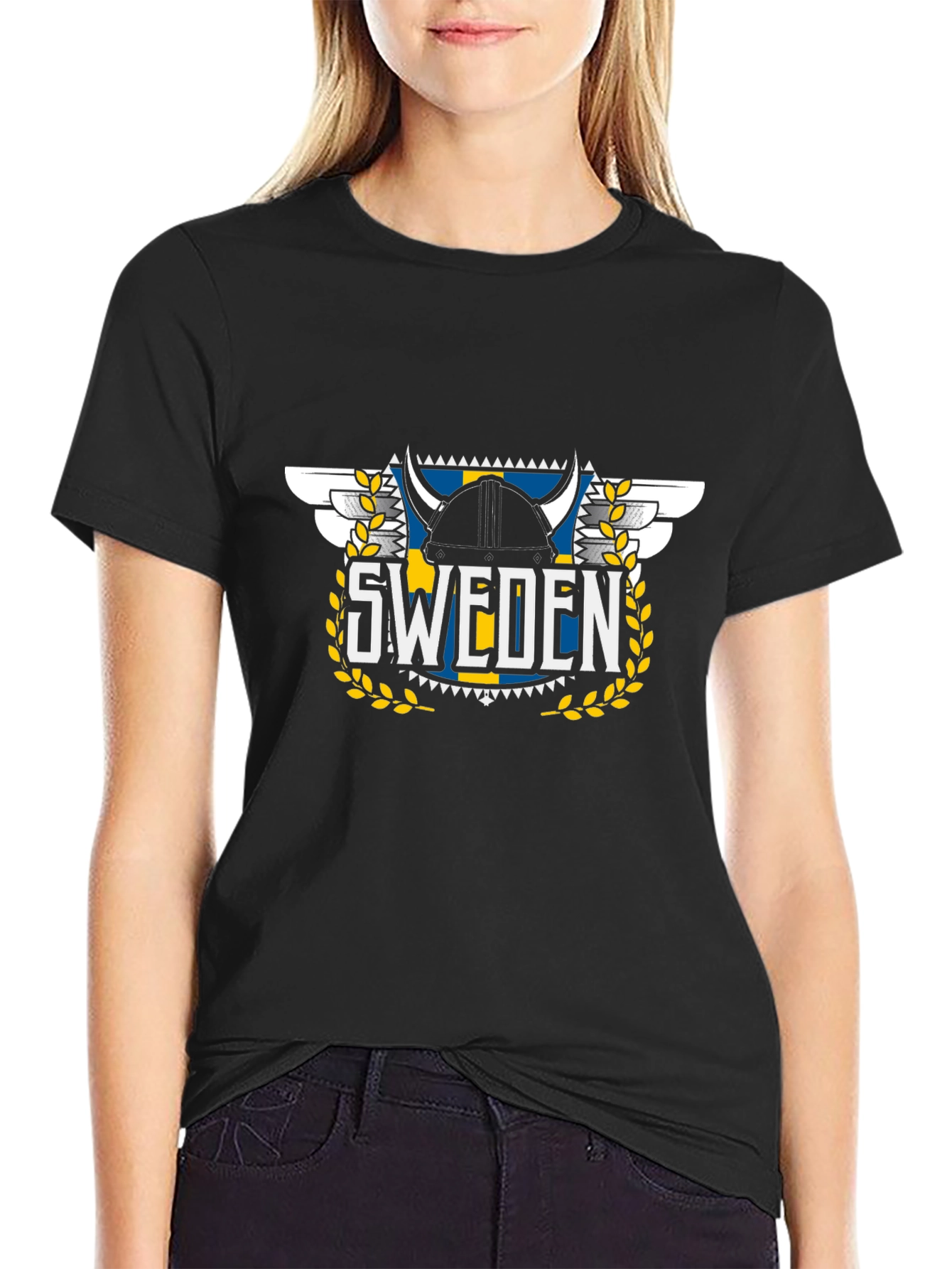 Sweden Viking Helmet Graphic T-Shirt