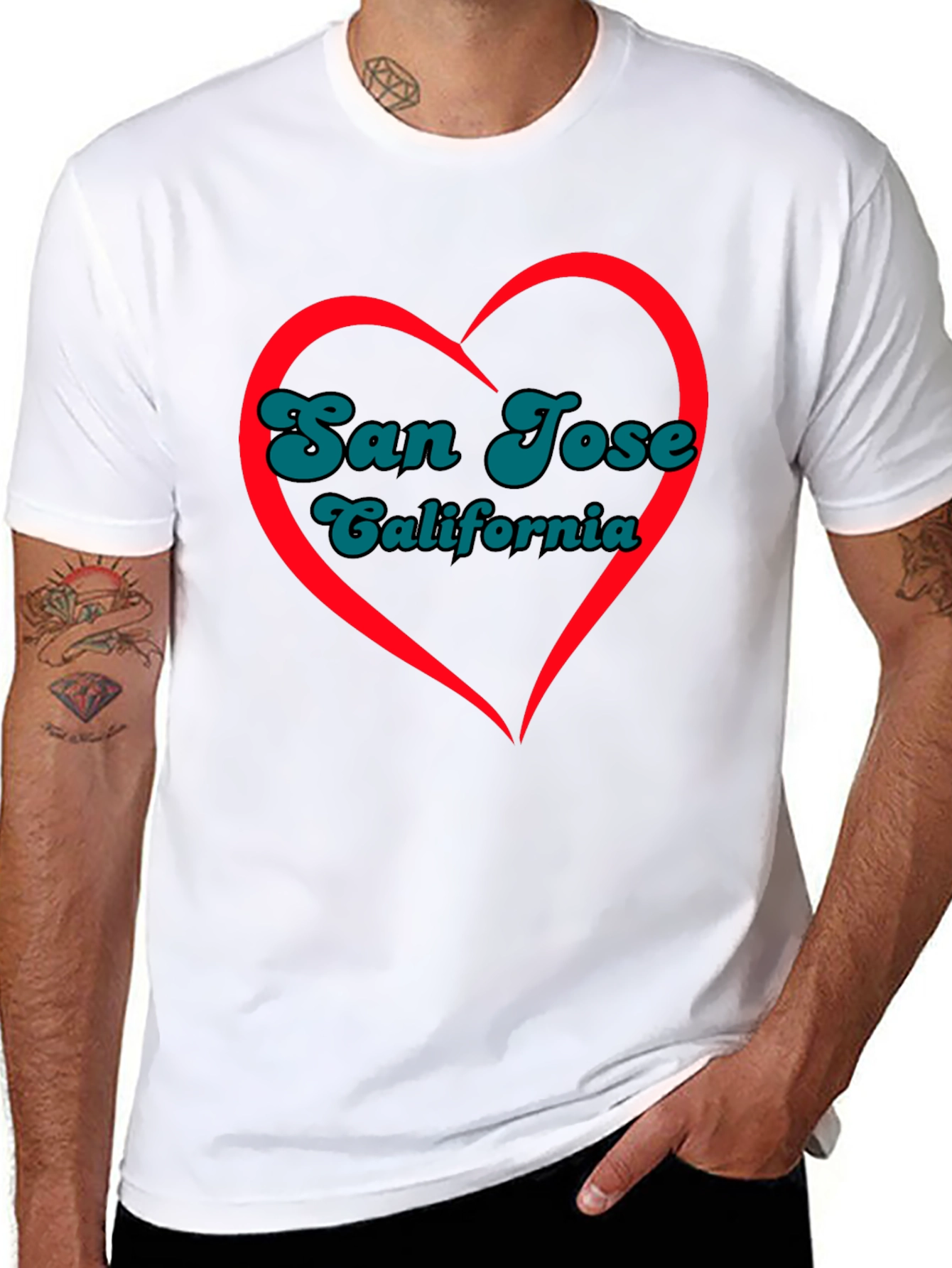 San Jose California Heart Graphic T-Shirt