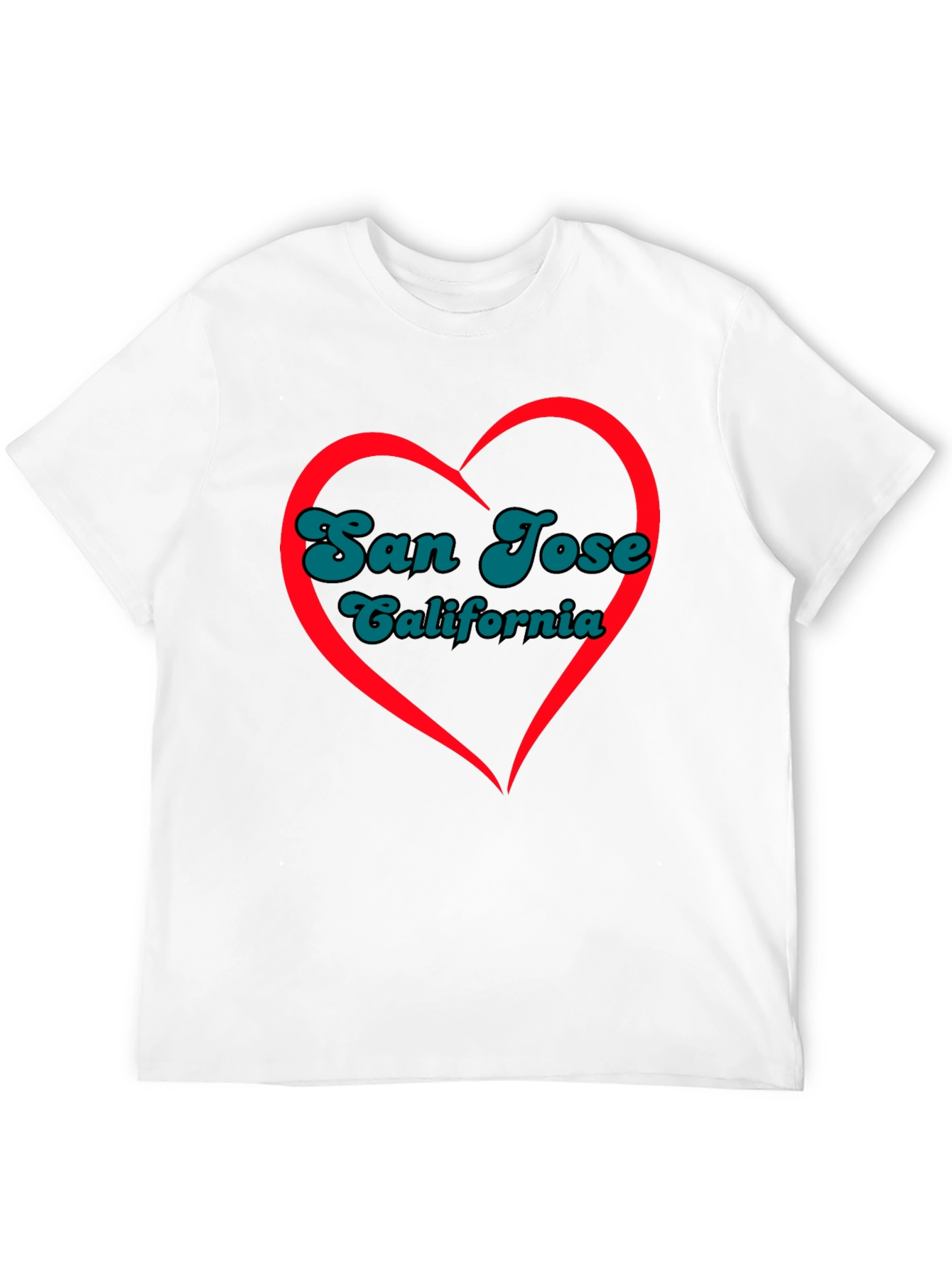 San Jose California Heart Graphic T-Shirt
