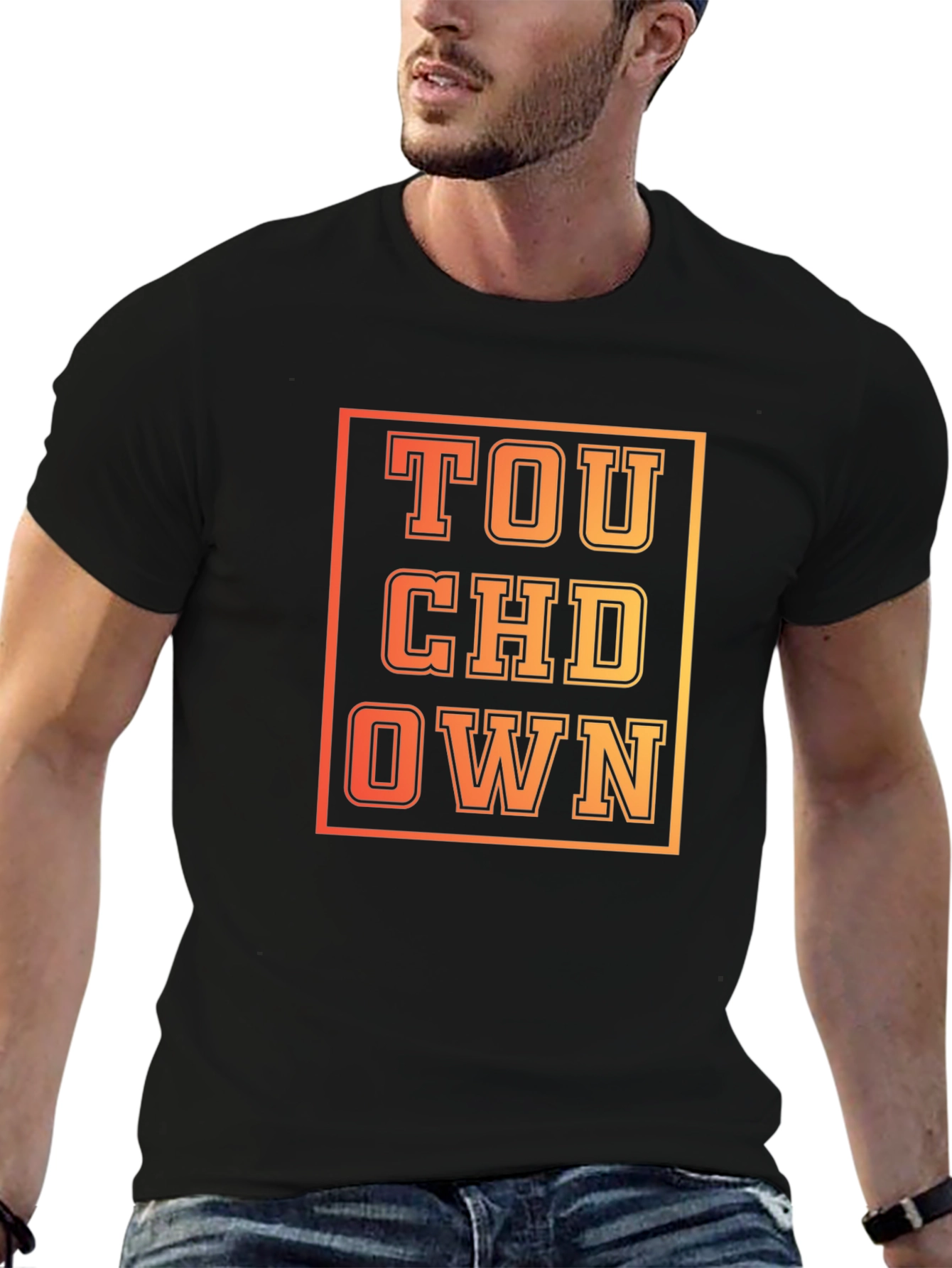 Touchdown Graphic Print Black T-Shirt