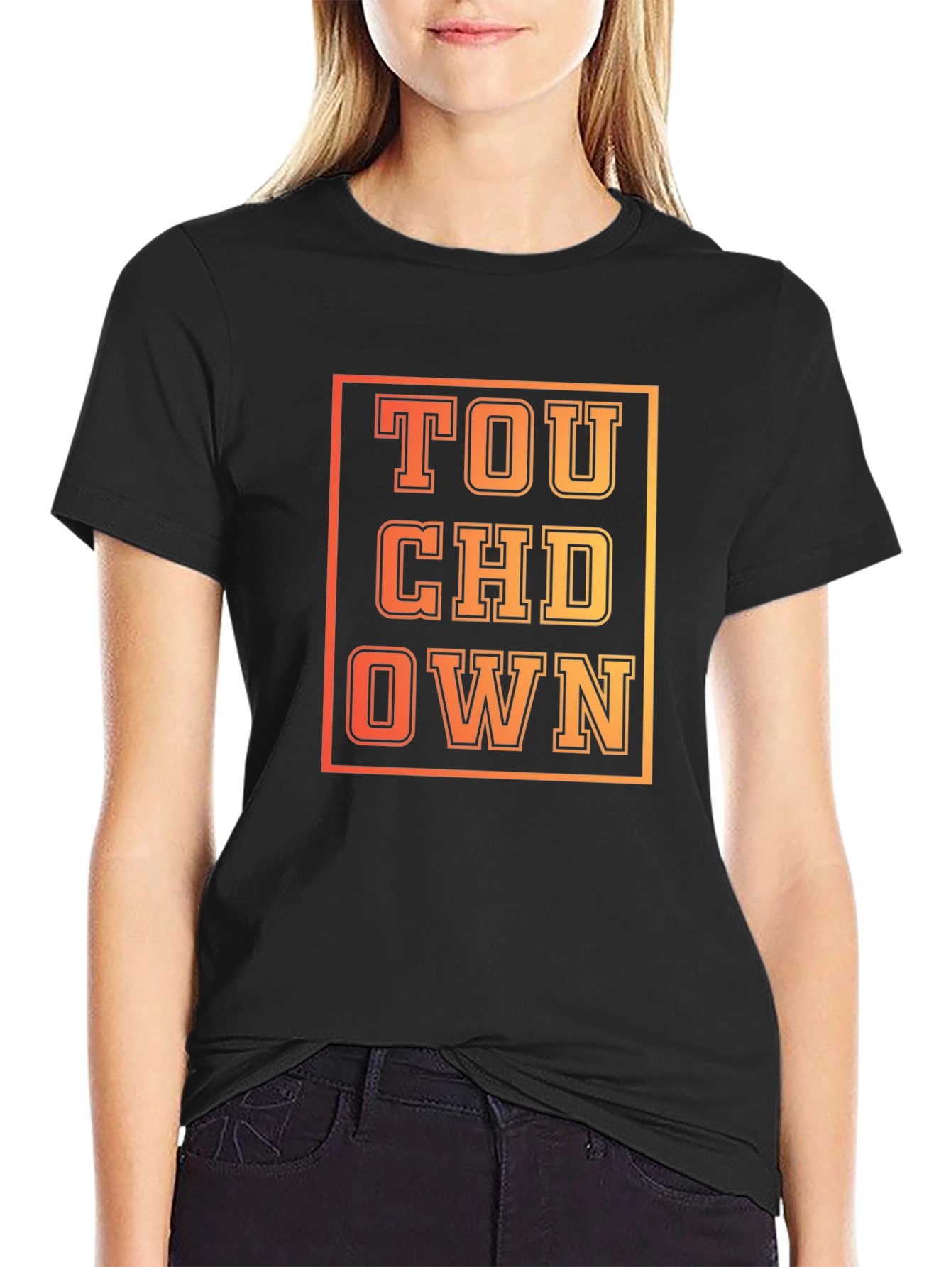 Touchdown Graphic Print Black T-Shirt