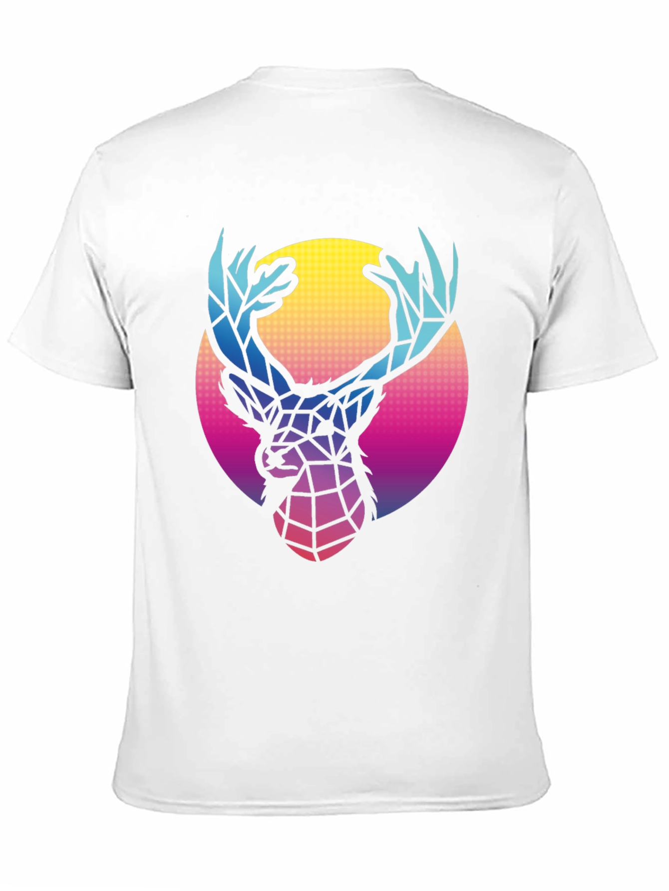 Geometric Deer Graphic Tee - Retro Style