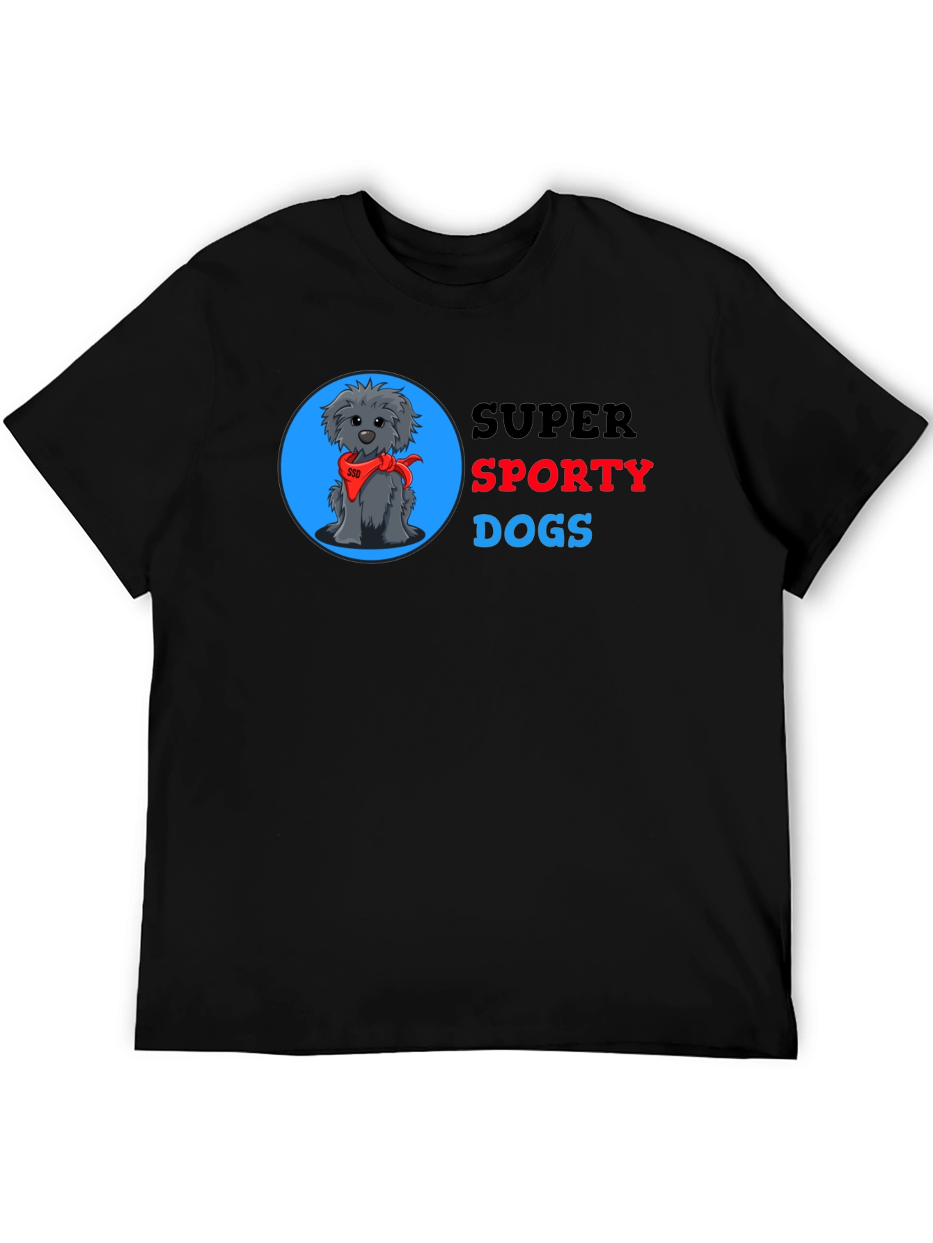 Super Sporty Dogs Black T-Shirt