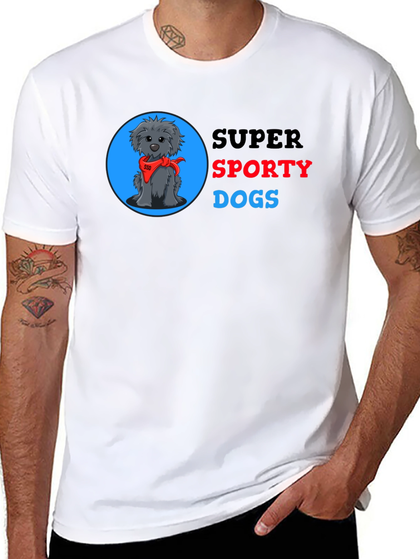 Super Sporty Dogs Black T-Shirt