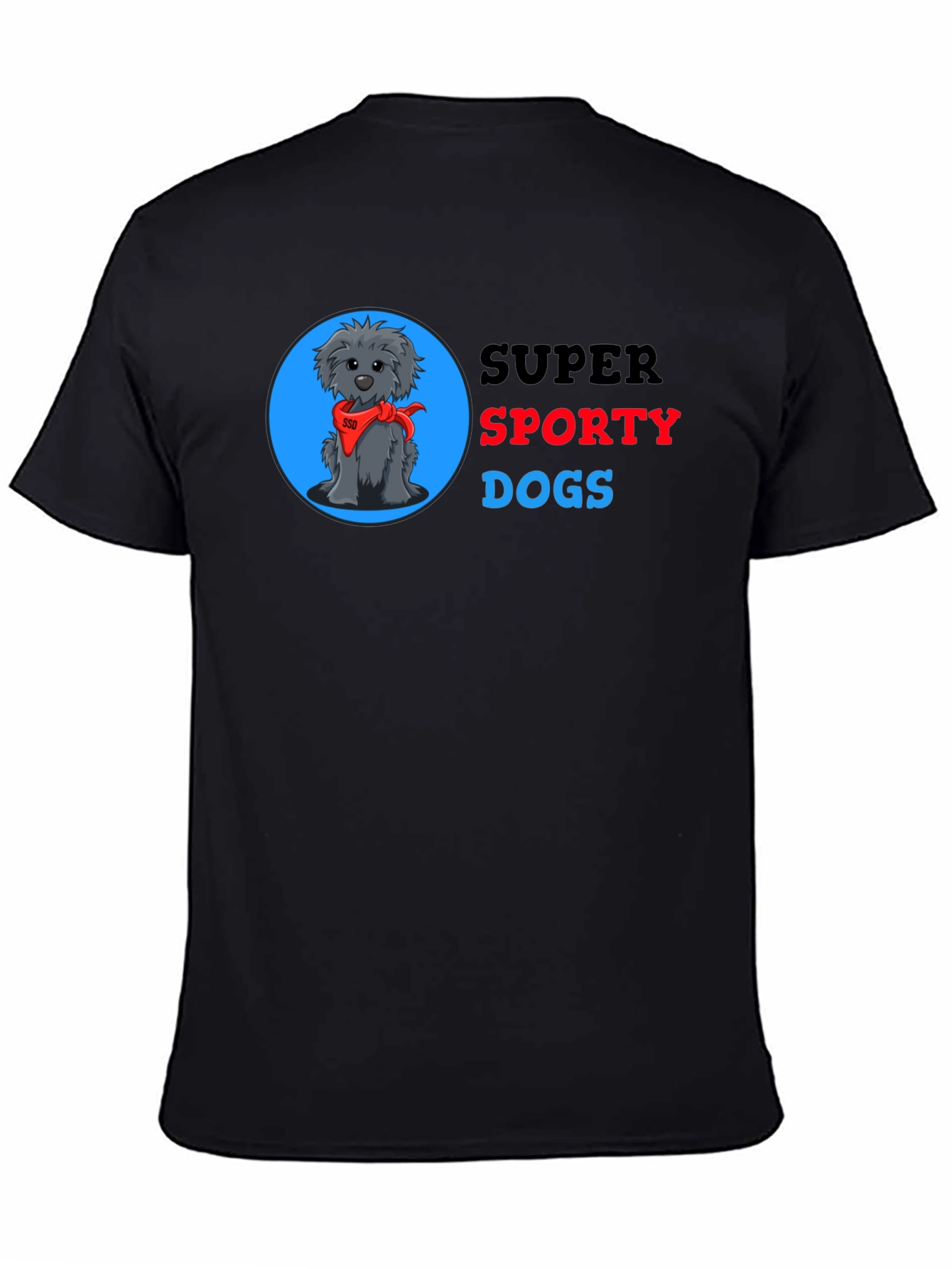 Super Sporty Dogs Black T-Shirt