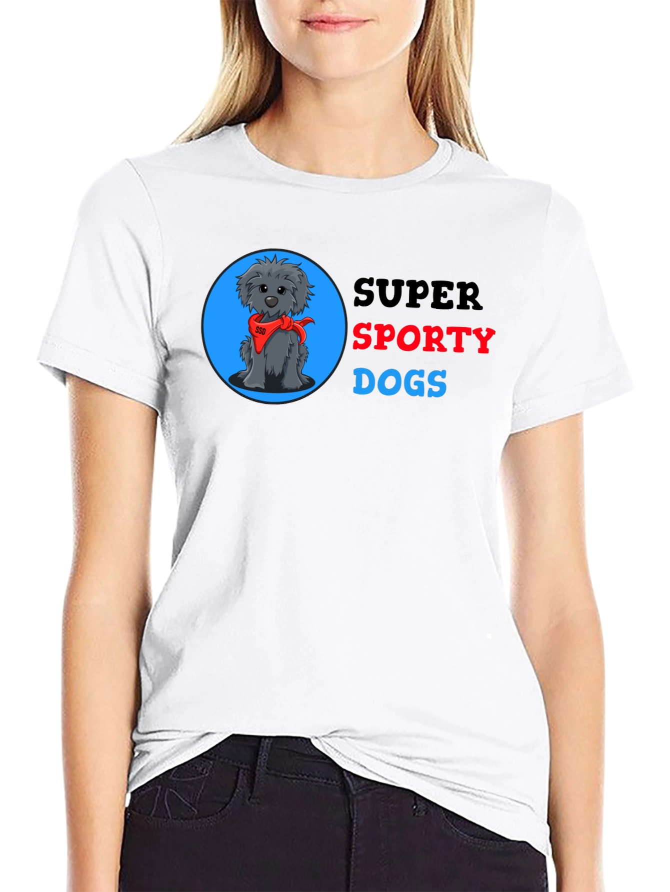 Super Sporty Dogs Black T-Shirt