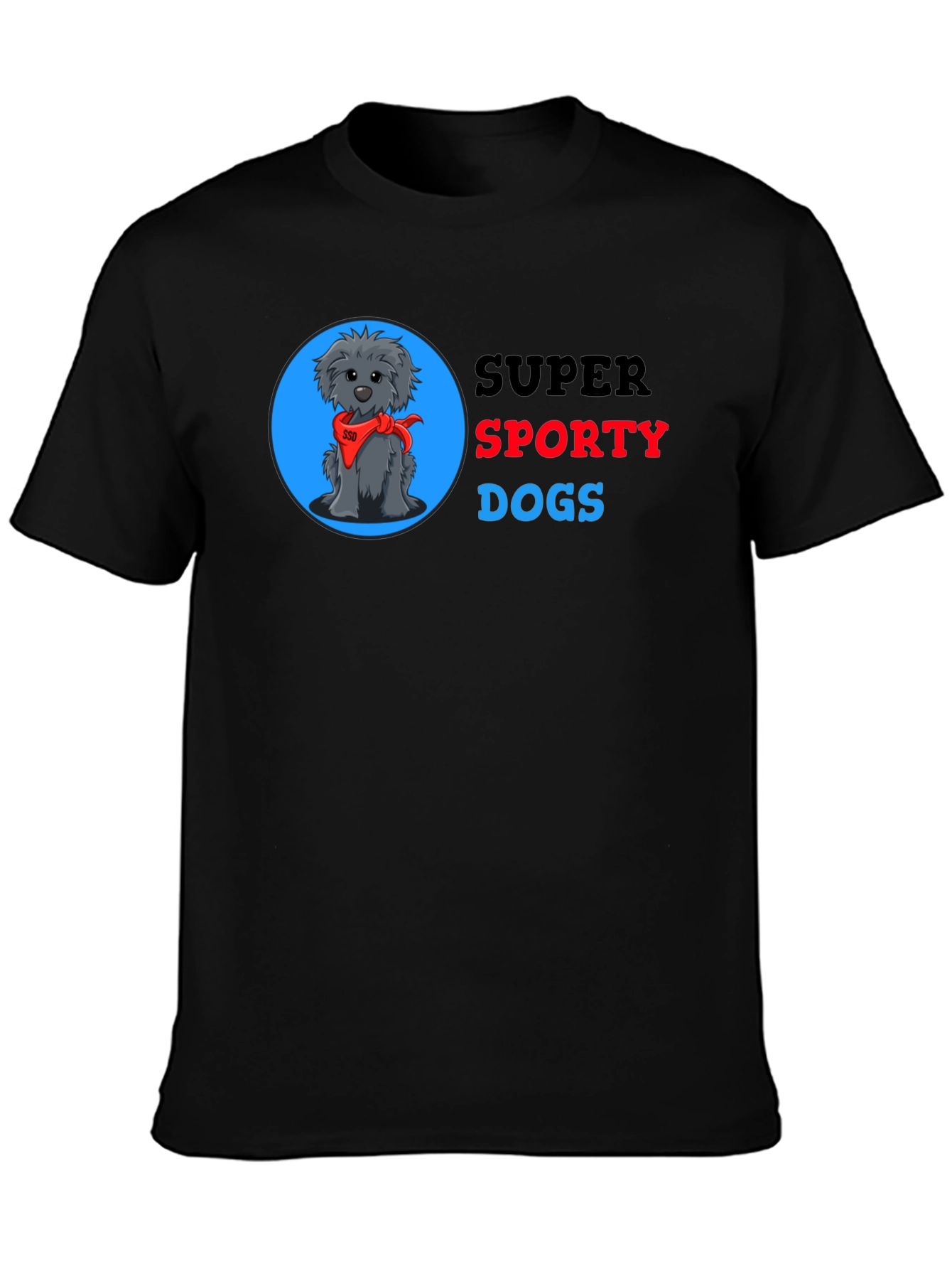 Super Sporty Dogs Black T-Shirt