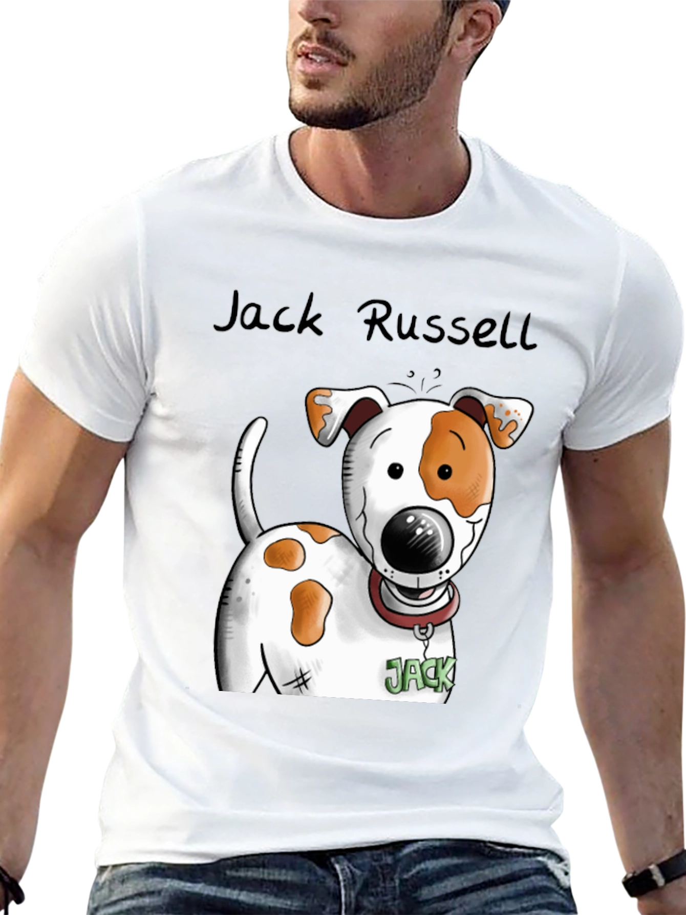 Jack Russell Dog Graphic T-Shirt - Black