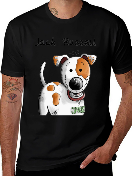 Jack Russell Dog Graphic T-Shirt - Black