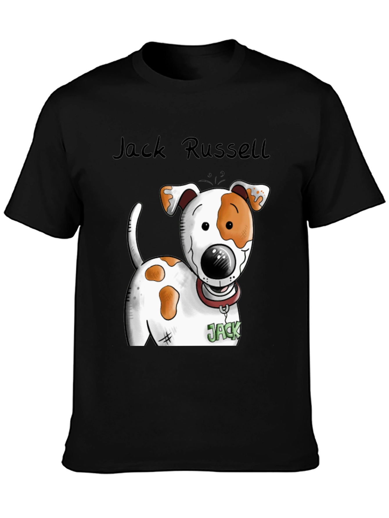 Jack Russell Dog Graphic T-Shirt - Black