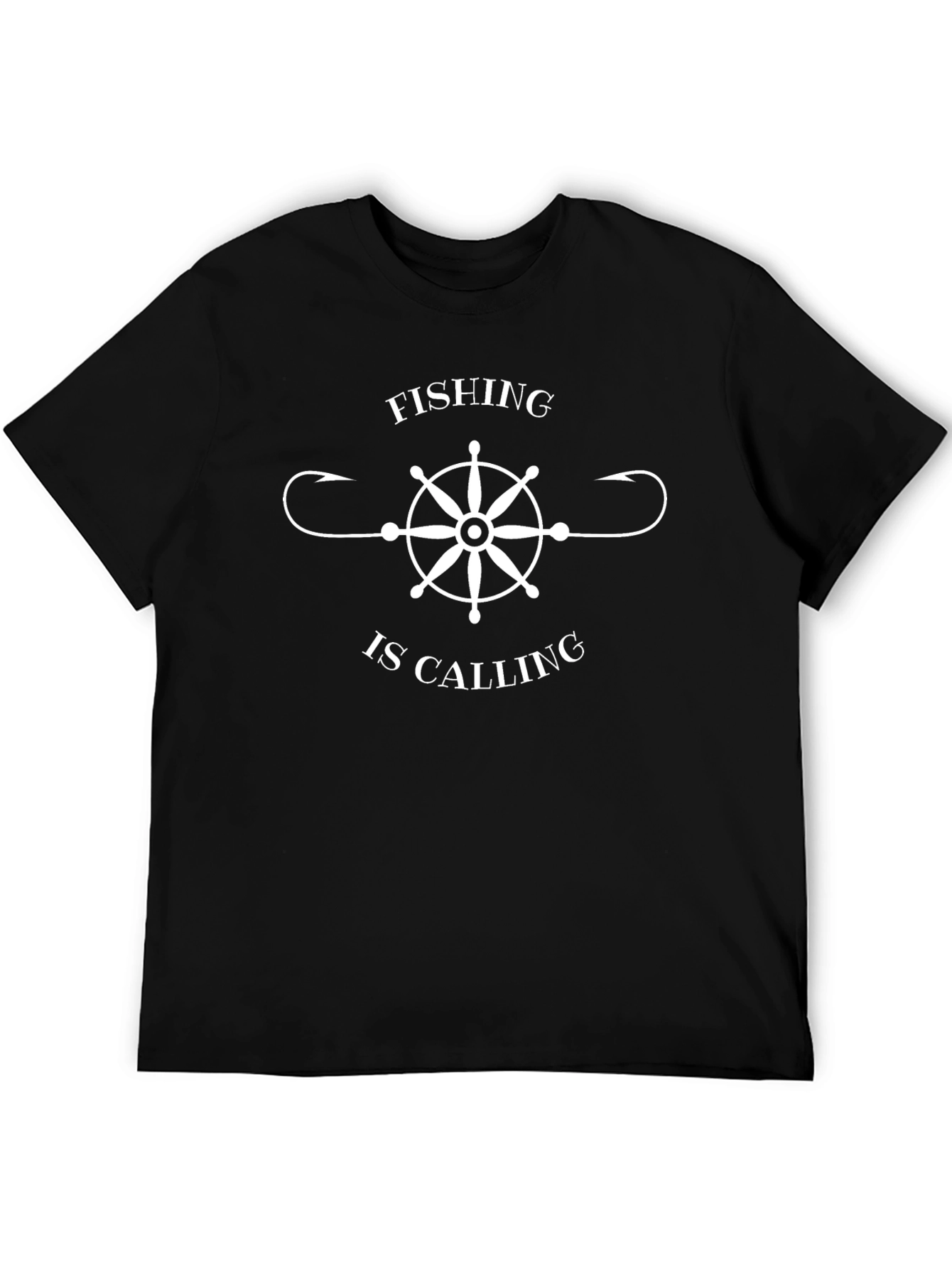 Fishing is Calling T-Shirt - Black Graphic Tee