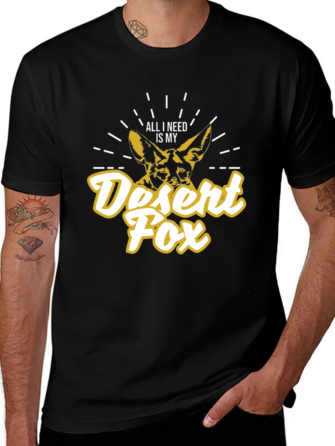 Desert Fox Graphic T-Shirt - Unisex Black Tee