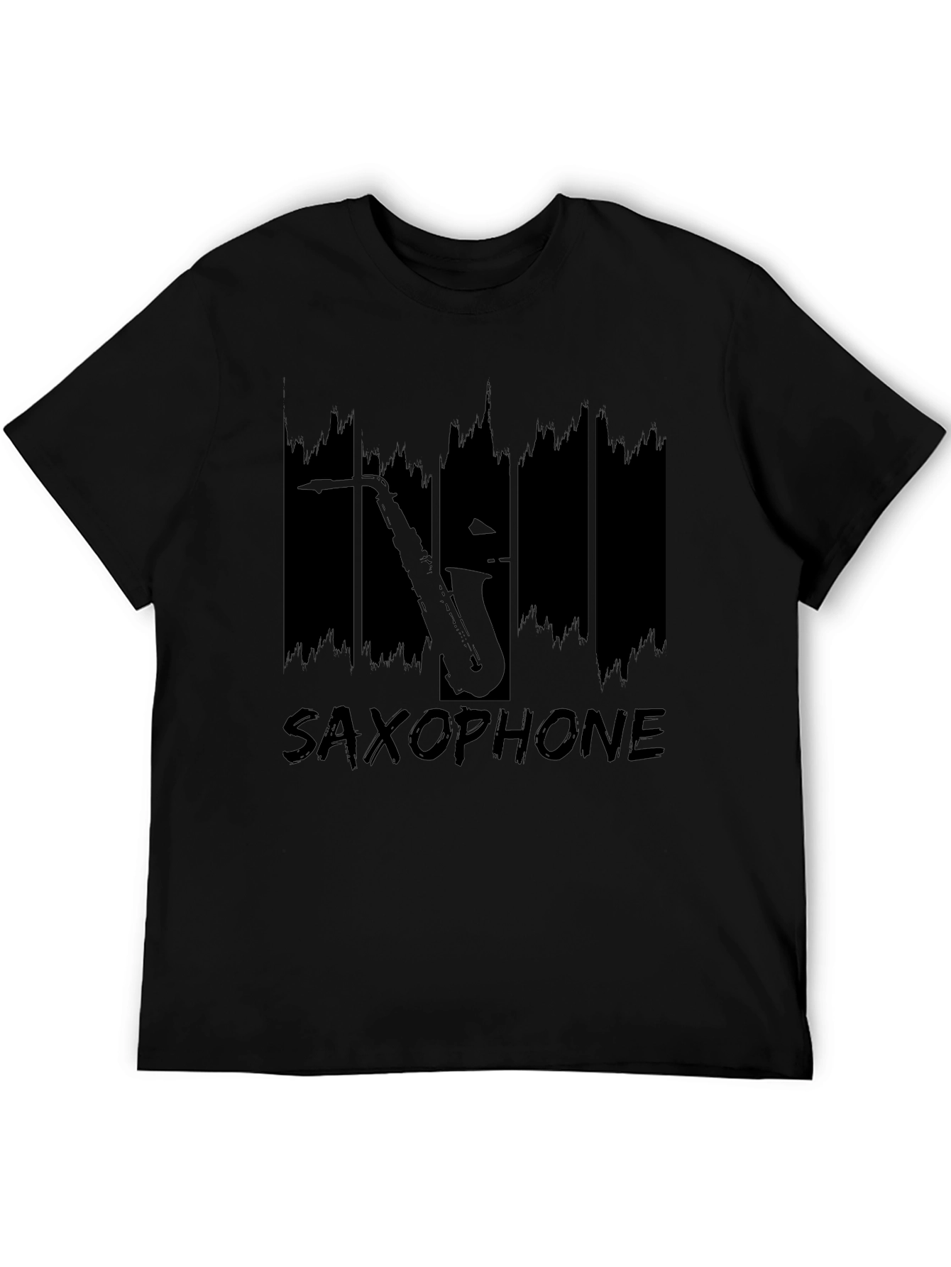 Saxophone Graphic Print T-Shirt - Music Lover Tee