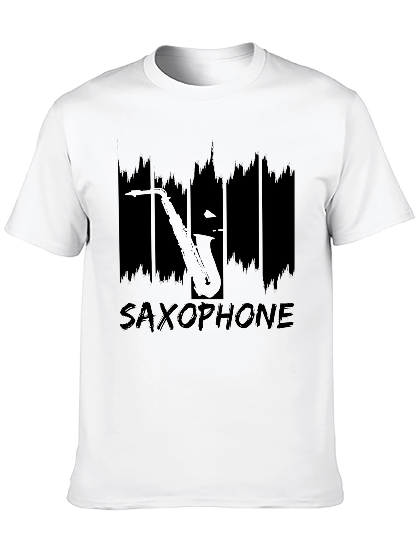 Saxophone Graphic Print T-Shirt - Music Lover Tee