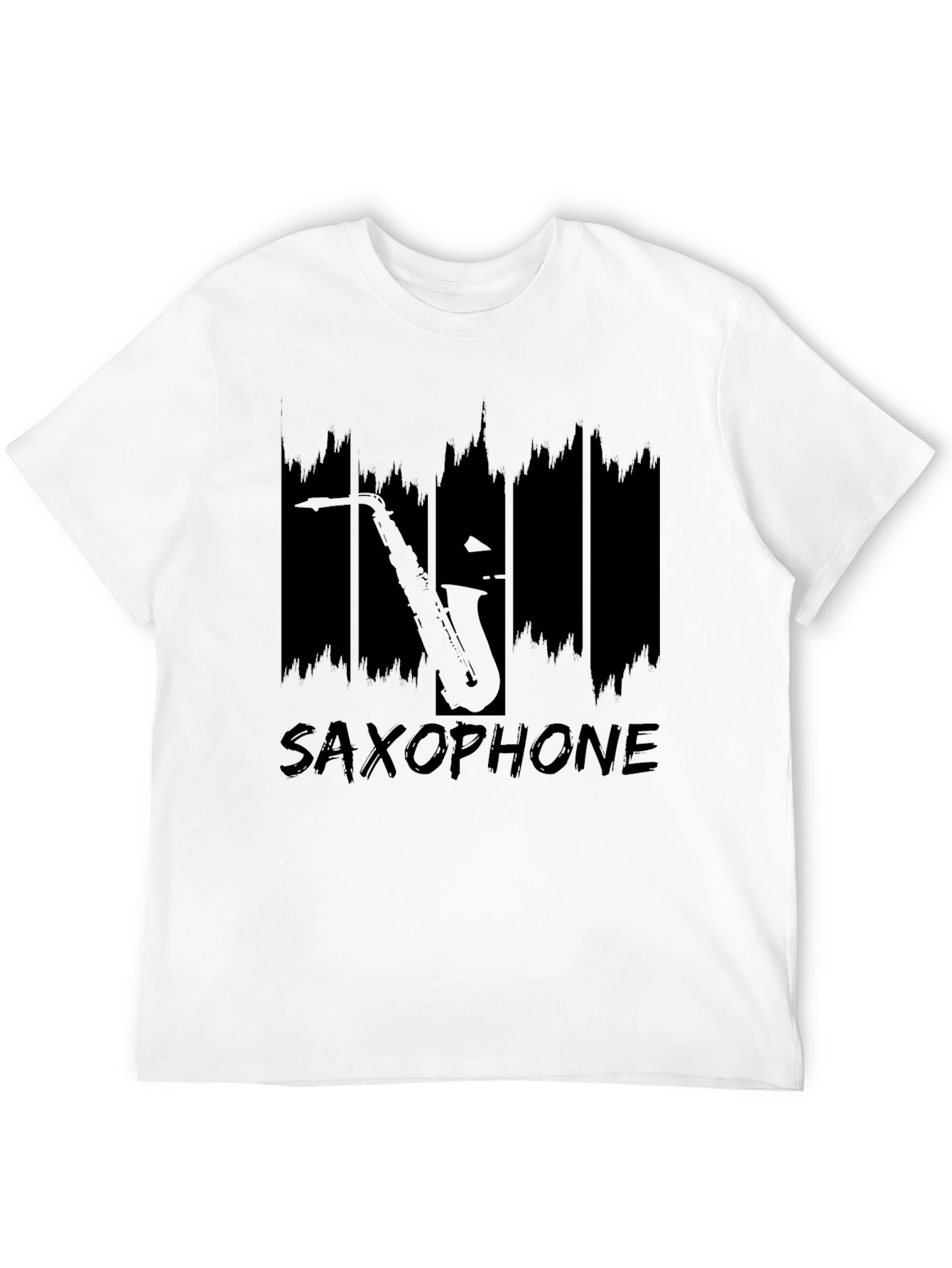 Saxophone Graphic Print T-Shirt - Music Lover Tee