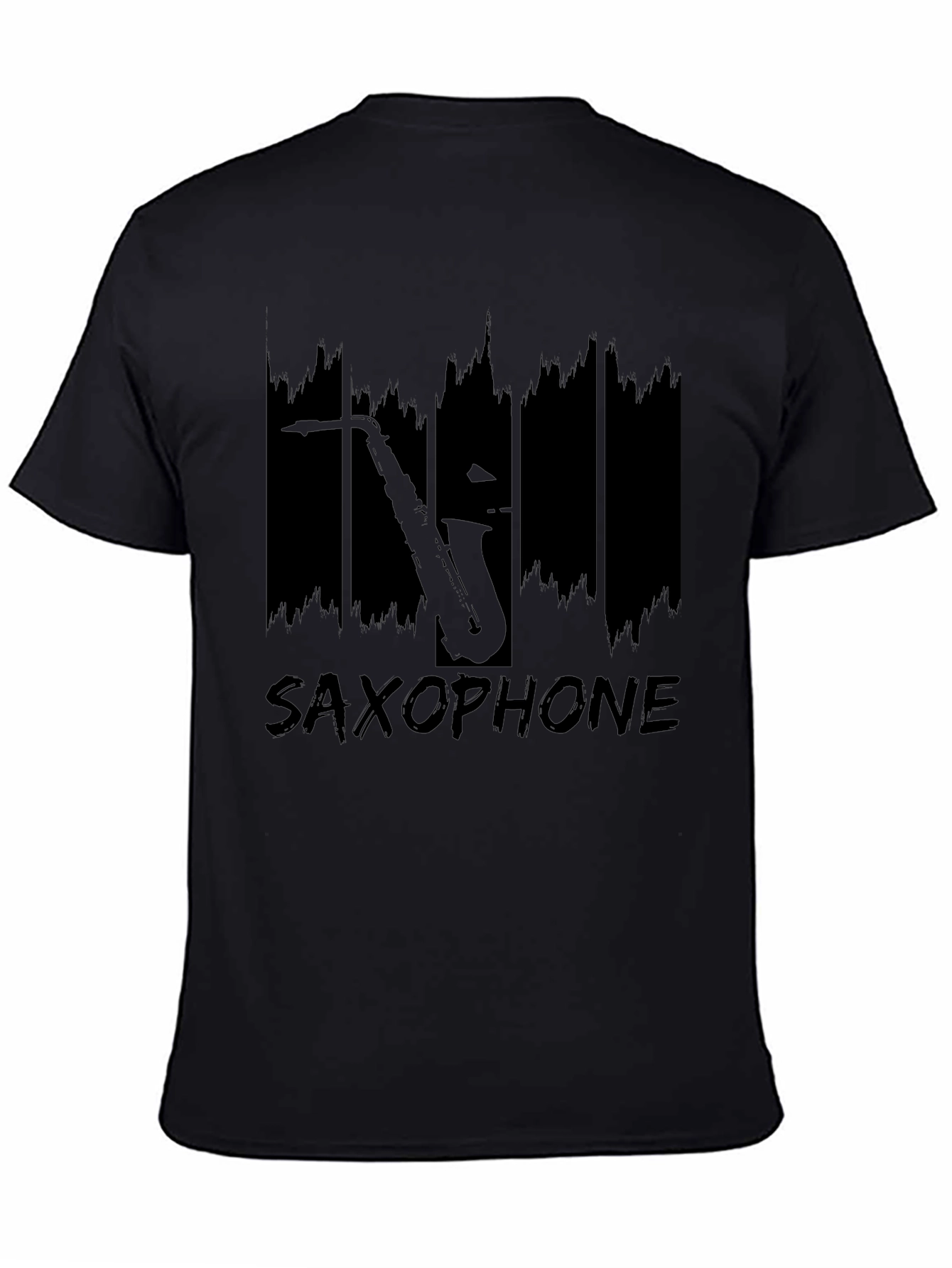 Saxophone Graphic Print T-Shirt - Music Lover Tee