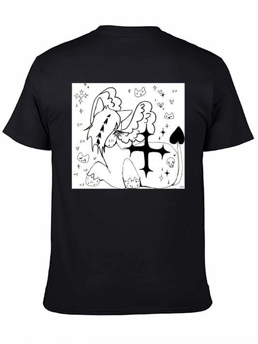 Whimsical Graphic Tee - Black