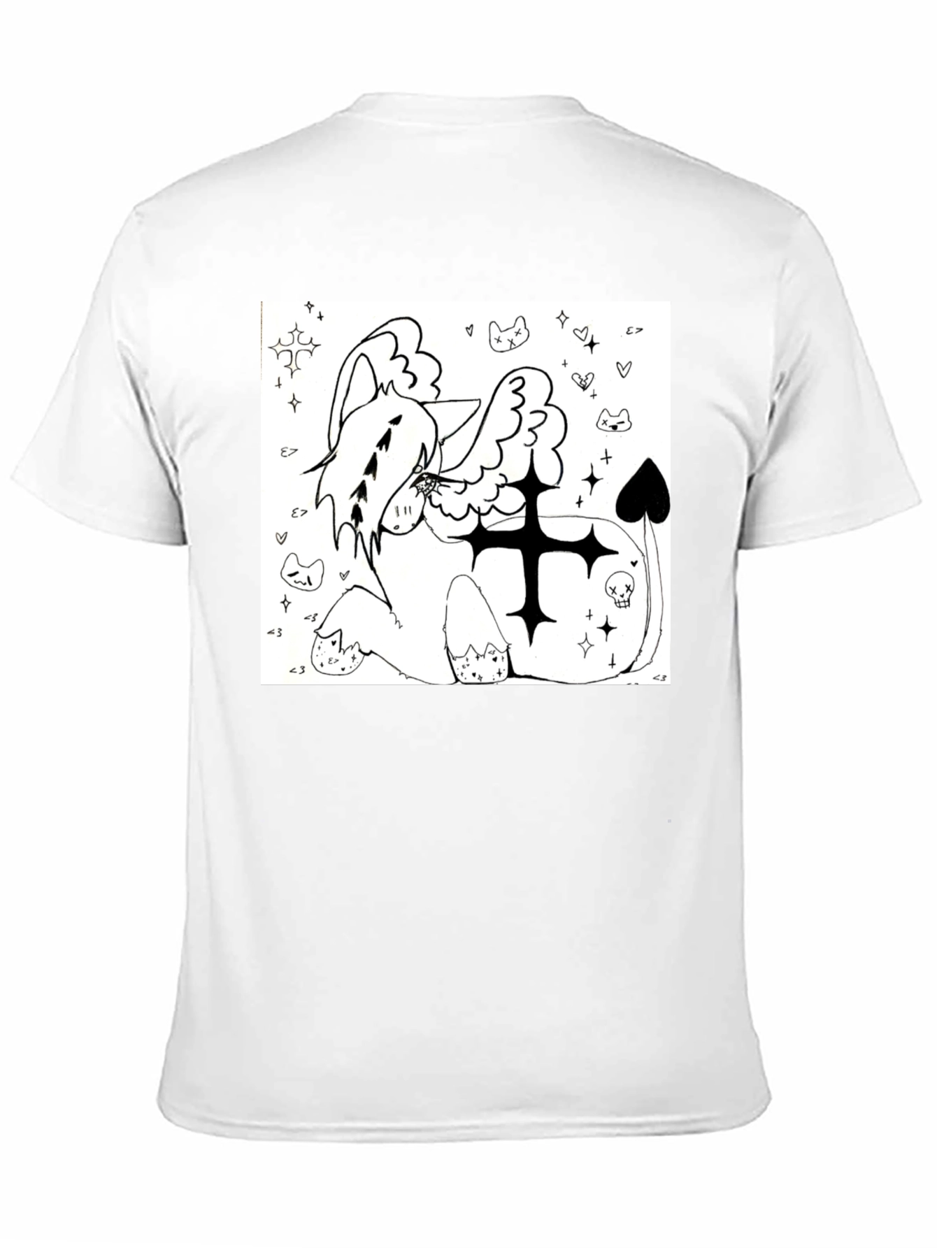 Whimsical Graphic Tee - Black