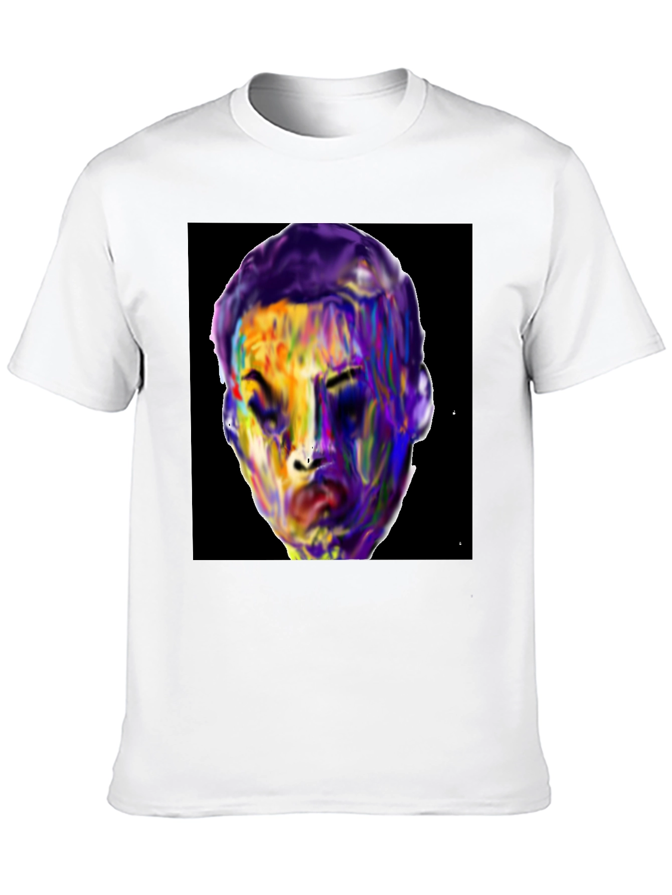 Vivid Face Graphic Tee - Black Cotton Blend